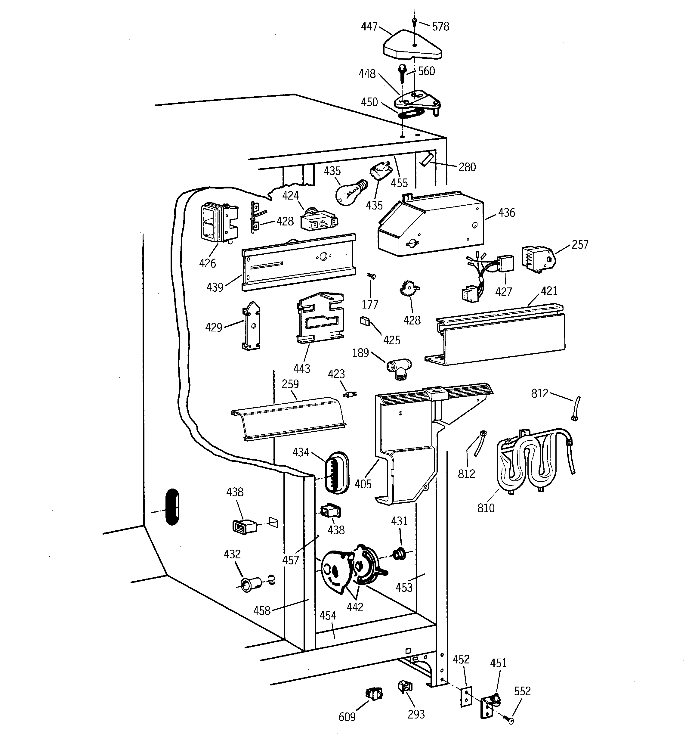 GE TFT22PRBCAA fresh food section diagram
