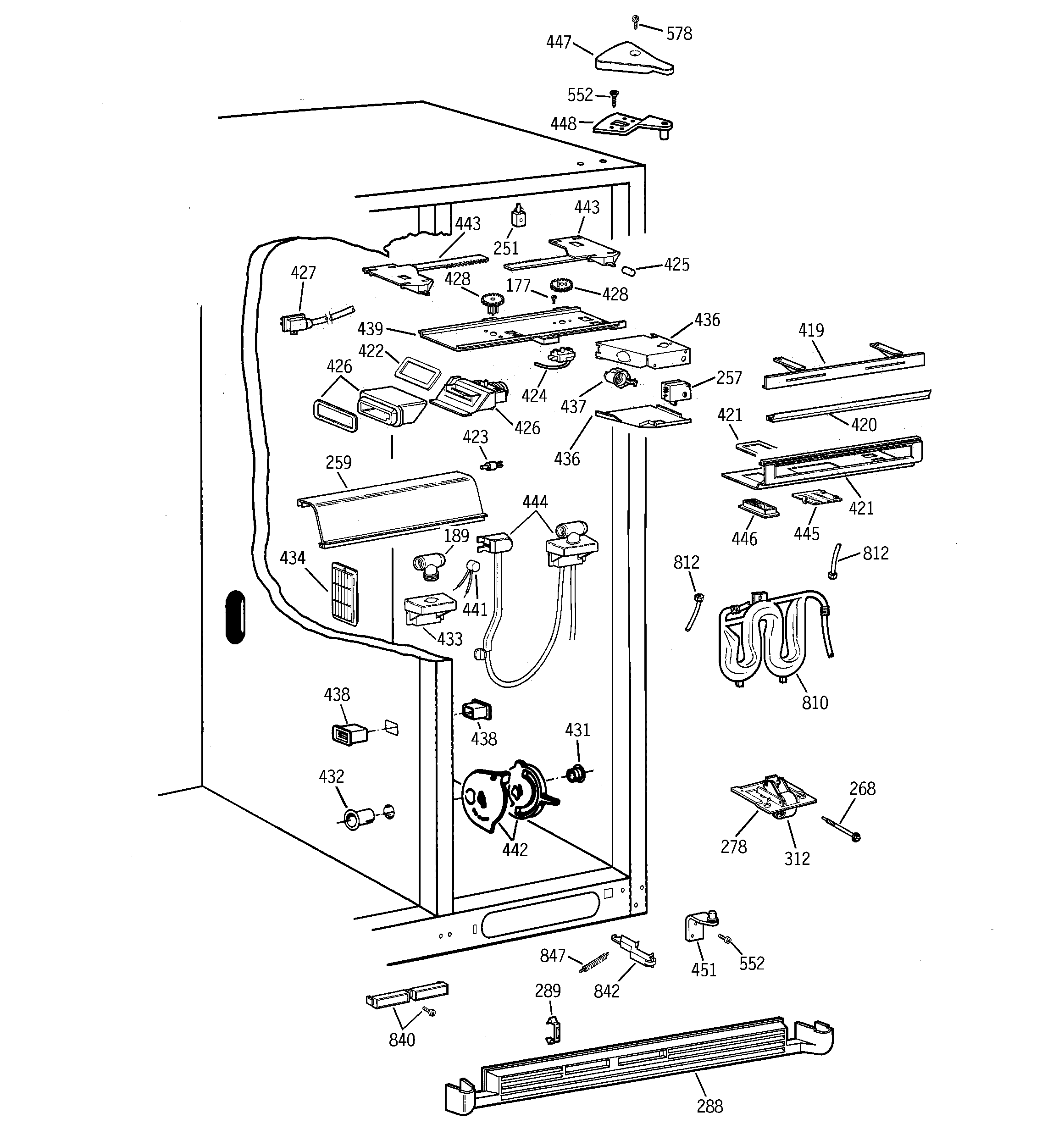 GE TPJ24PRBCWW fresh food section diagram