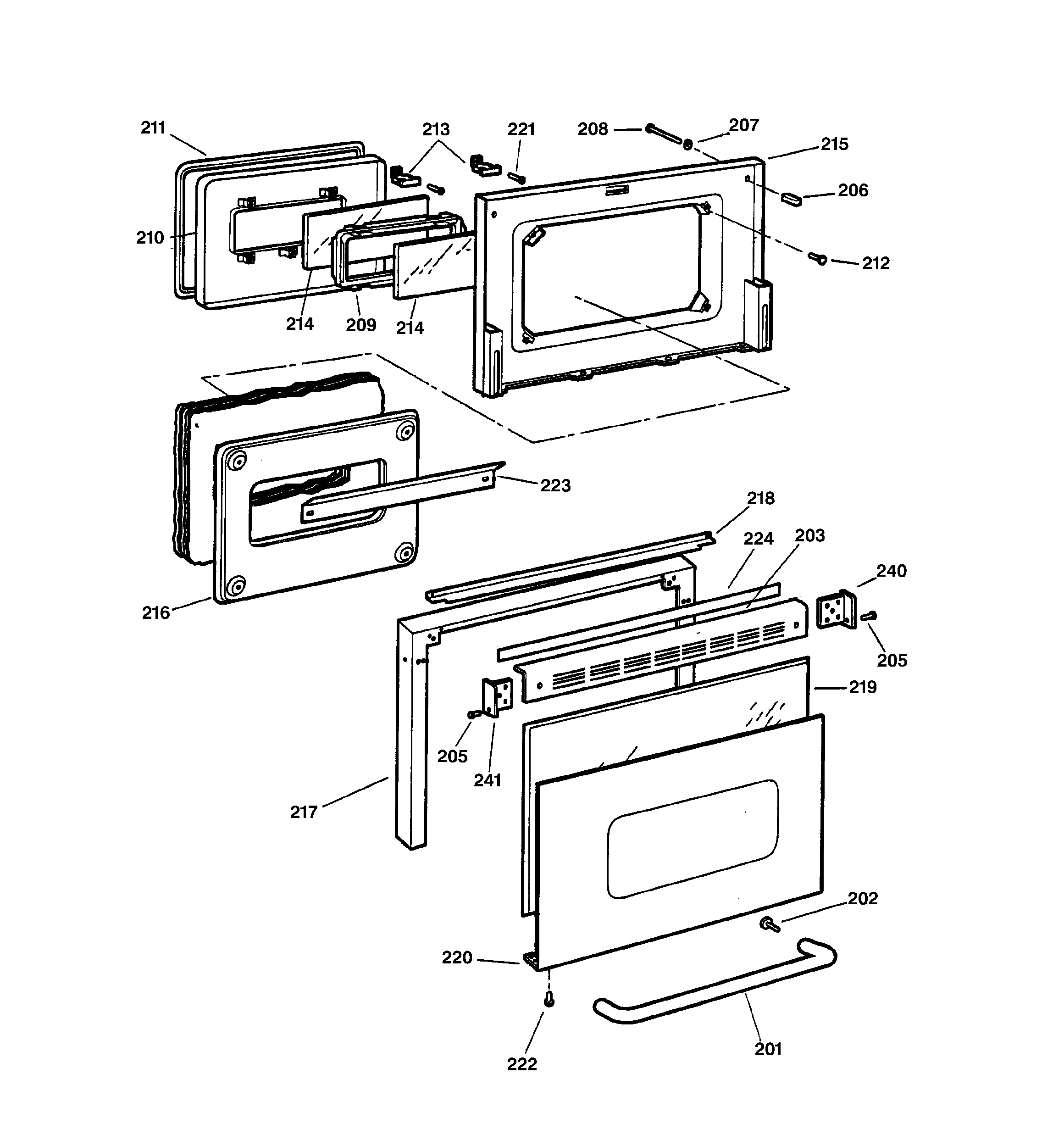 GE JB970SB1SS door diagram