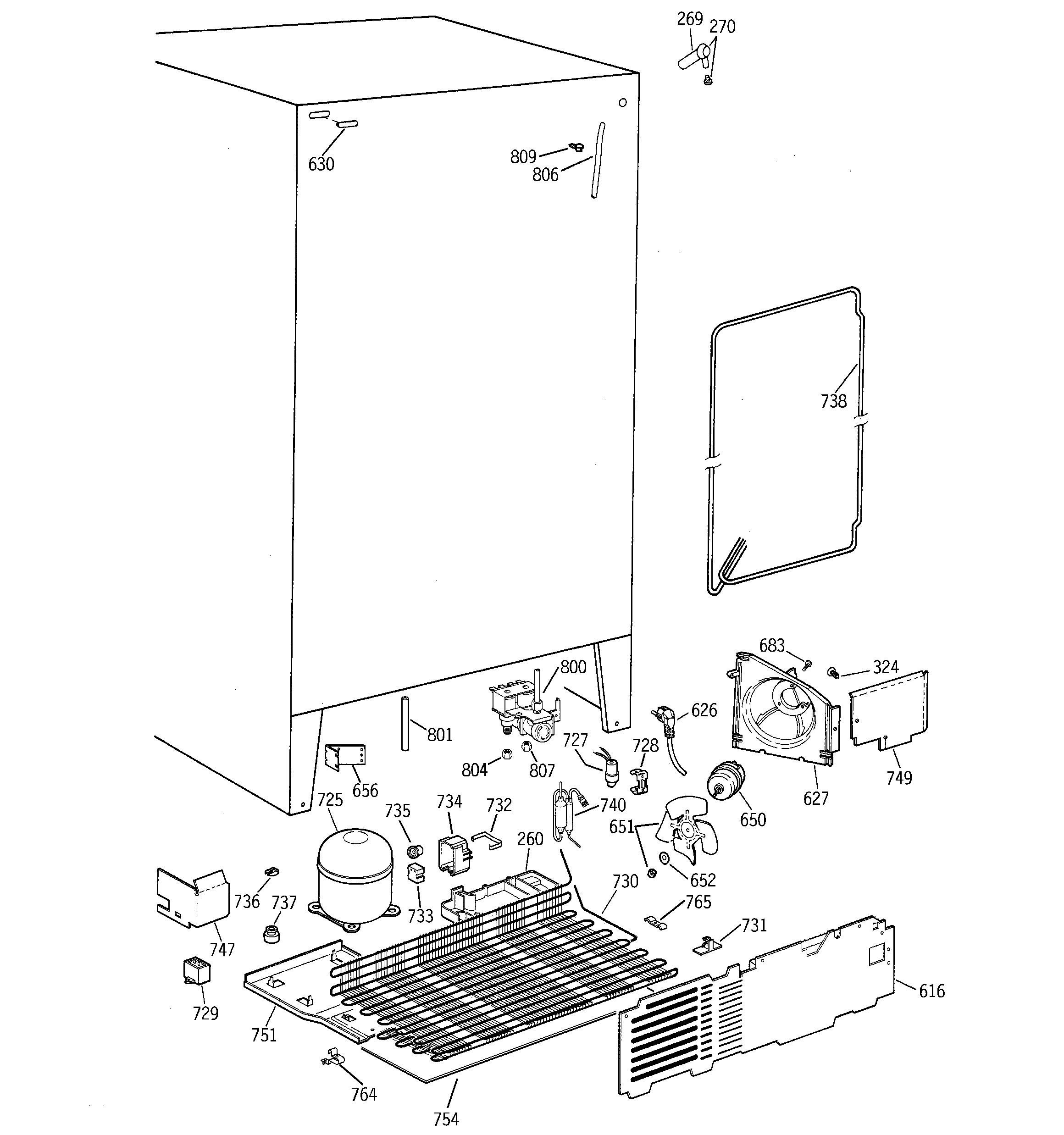GE TFK25PRBCWW unit parts diagram