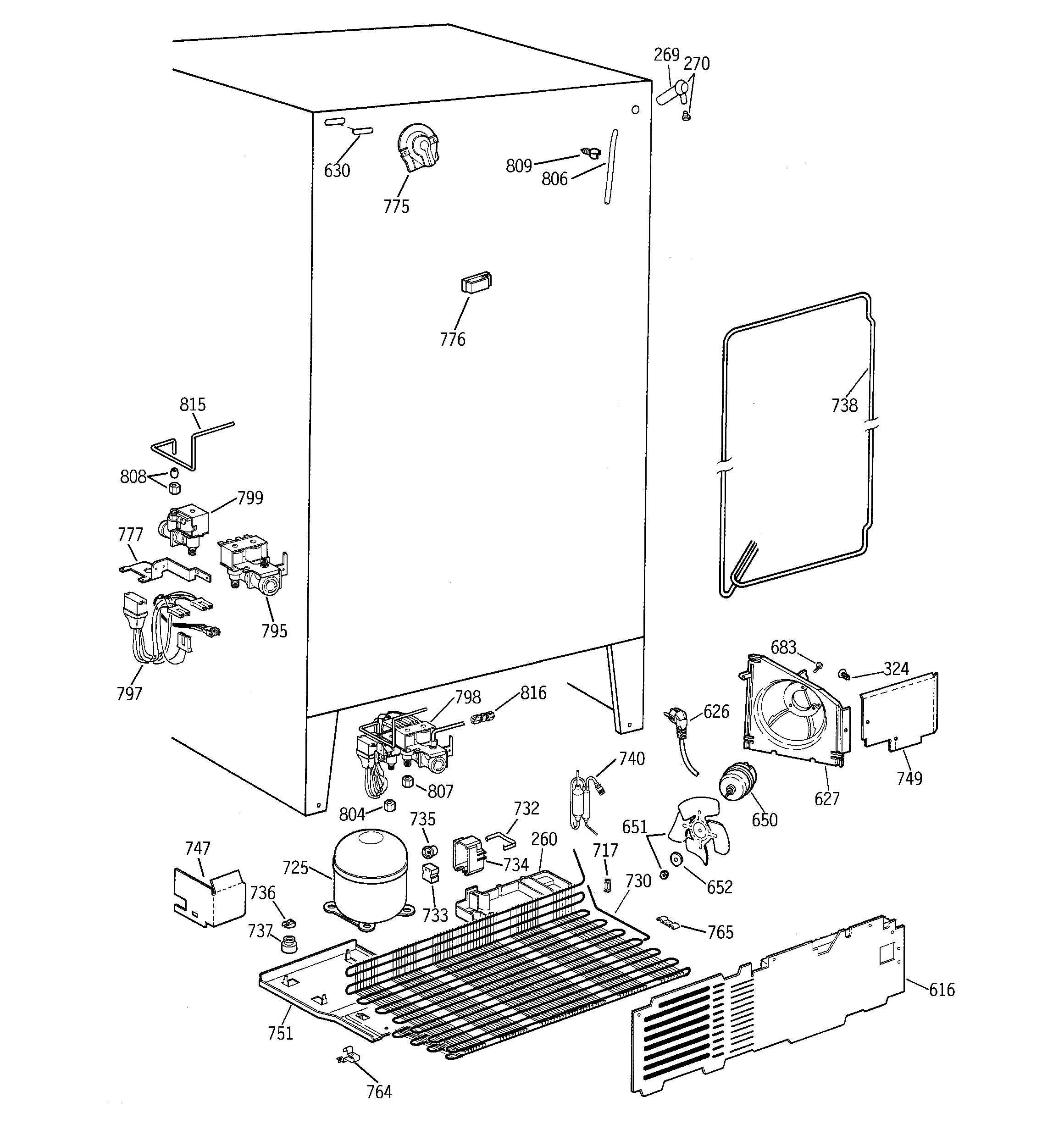GE TFX25VPBCAA unit parts diagram