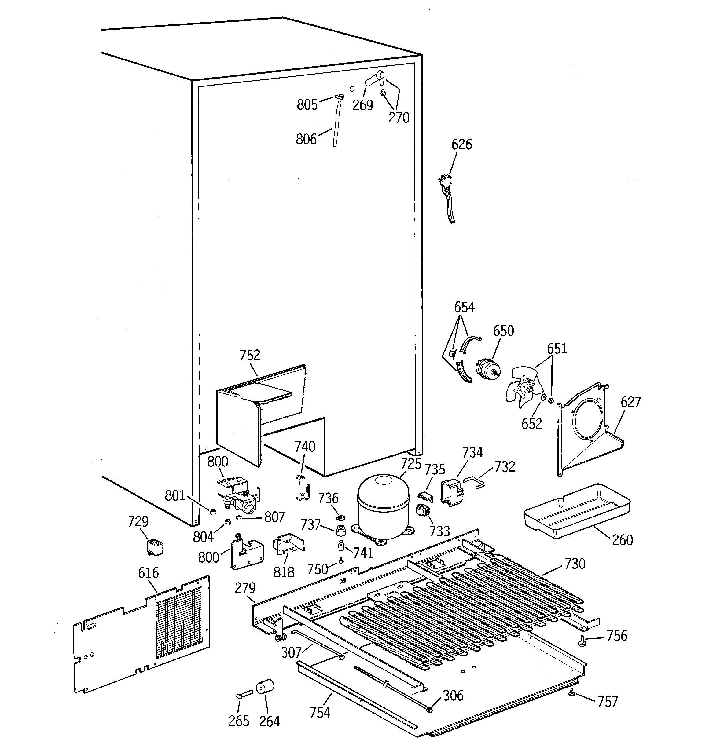 GE TPX24BIBBBB unit parts diagram