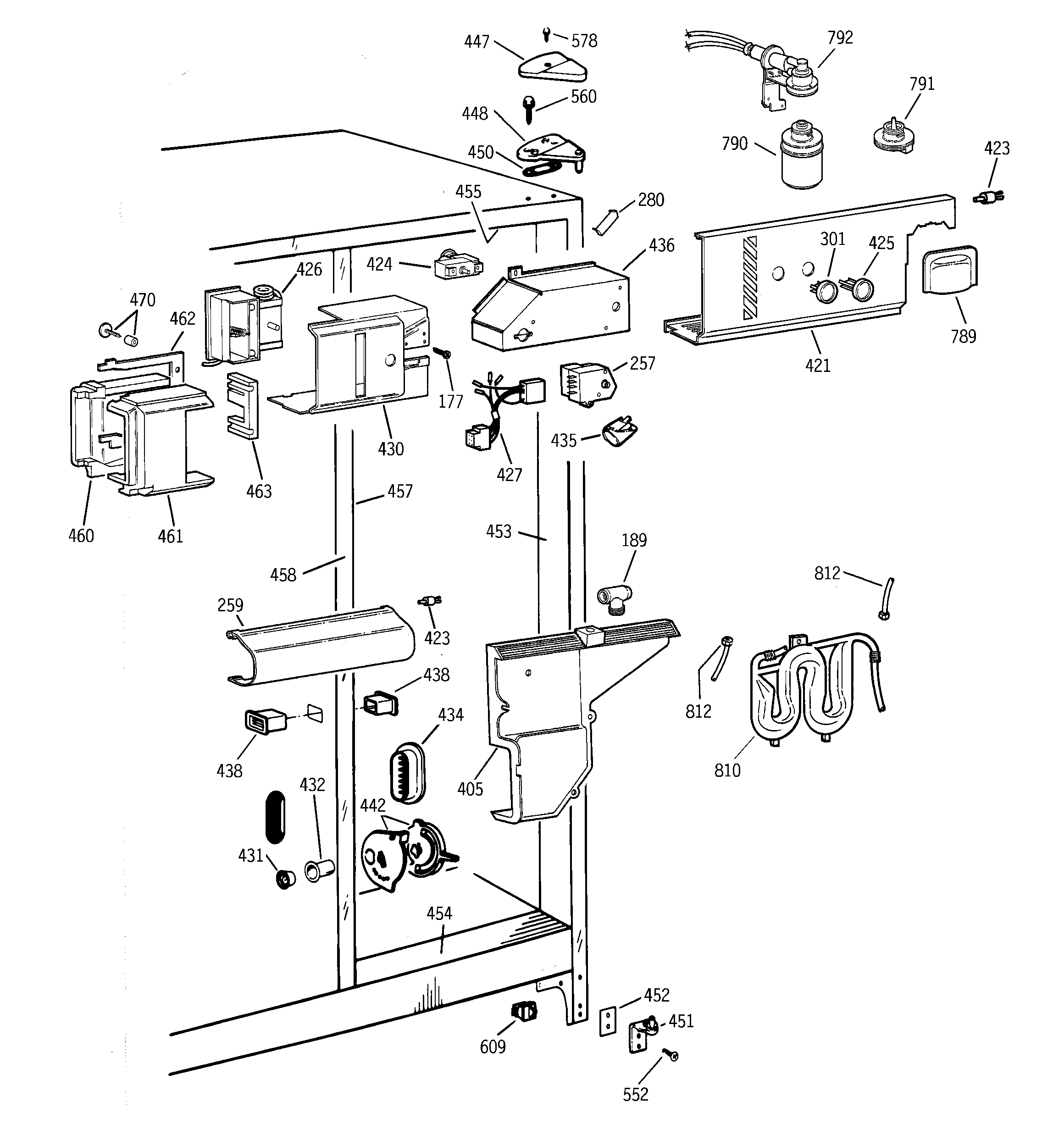 GE TFX25PPBCBB fresh food section diagram