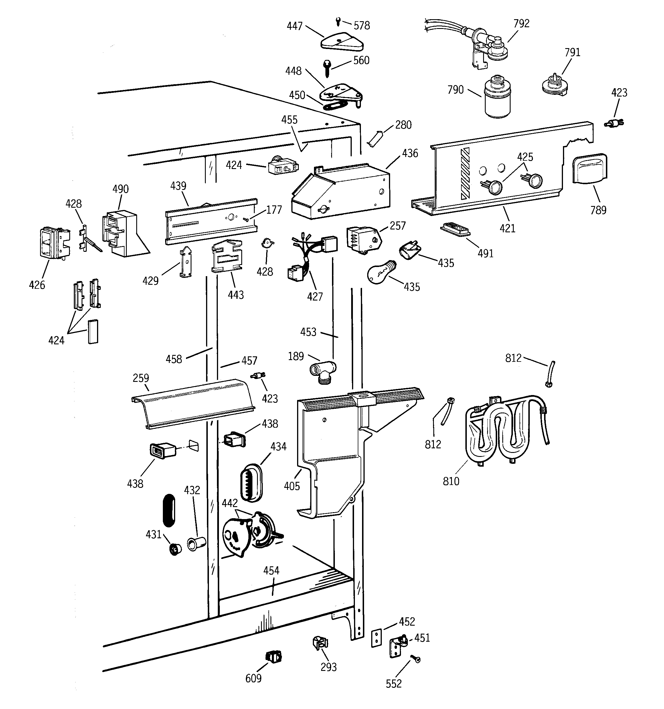 GE TFX25ZPBCAA fresh food section diagram