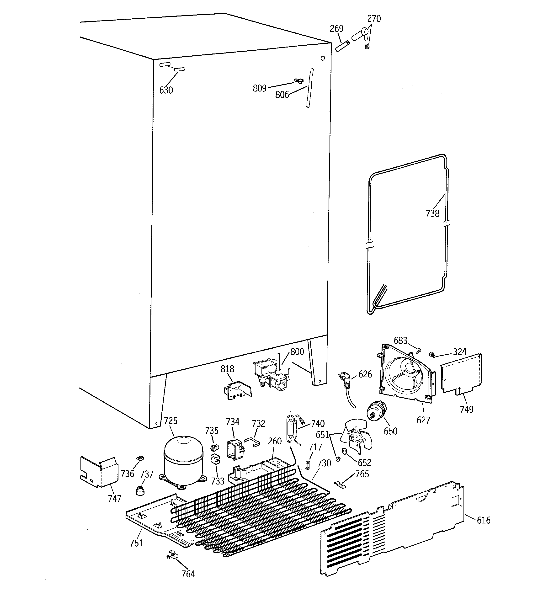 GE TFX27PRBBAA unit parts diagram