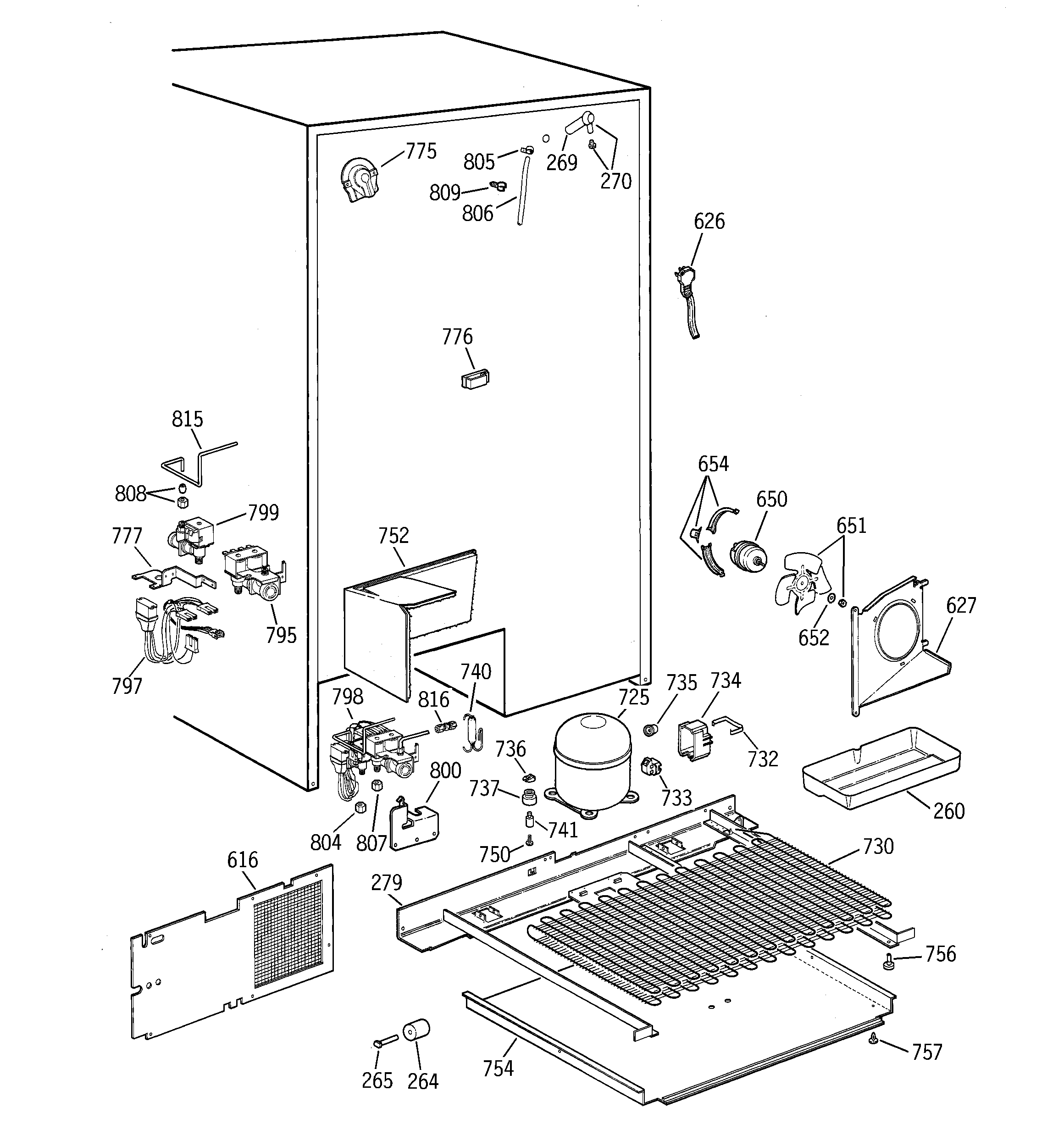 GE TFX28PBBBWW unit parts diagram