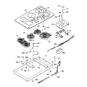 GE JP960WA2WW cooktop diagram