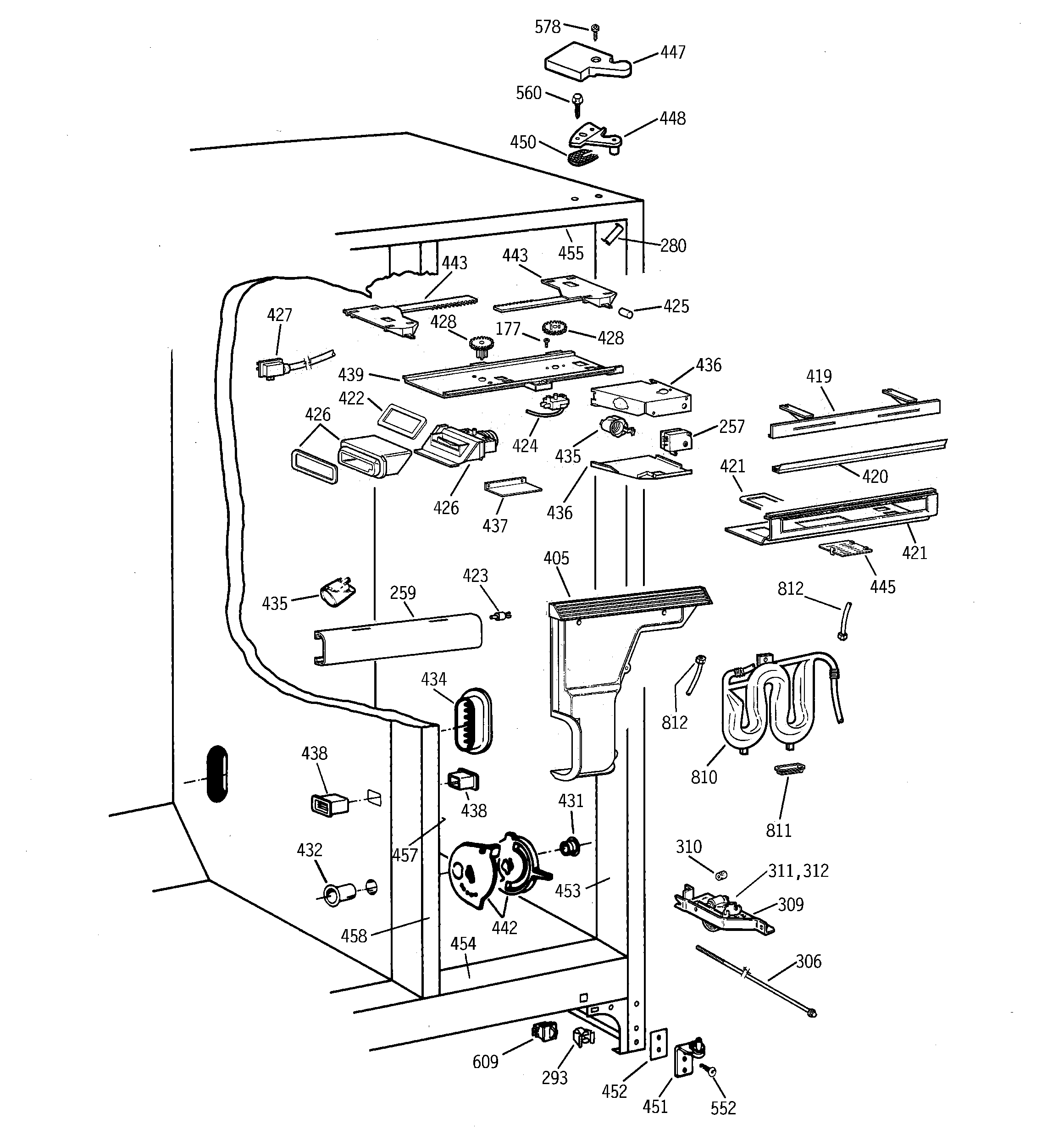 GE TPG21JRCCBB fresh food section diagram