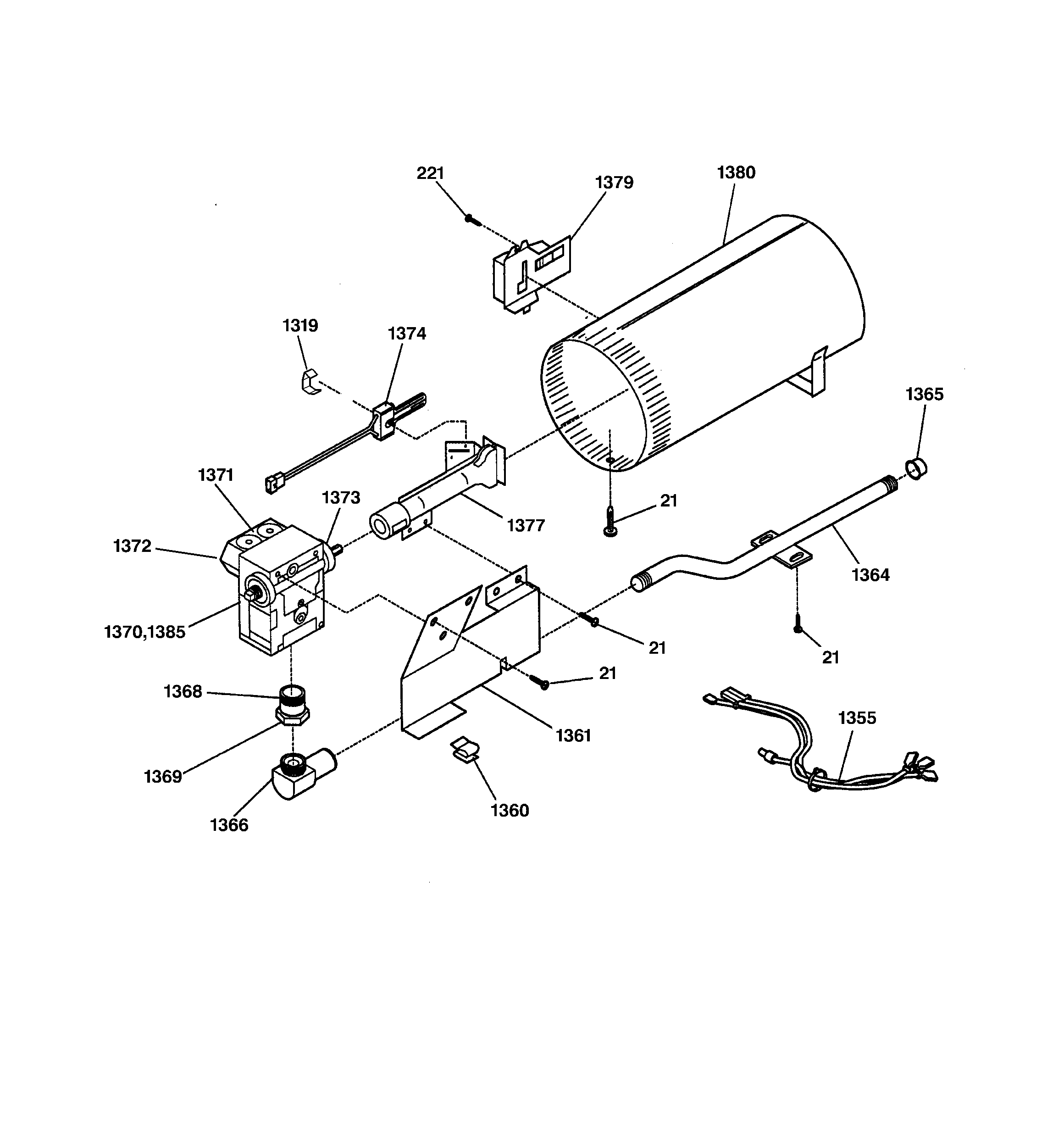 GE DBL333GY0AA burner diagram
