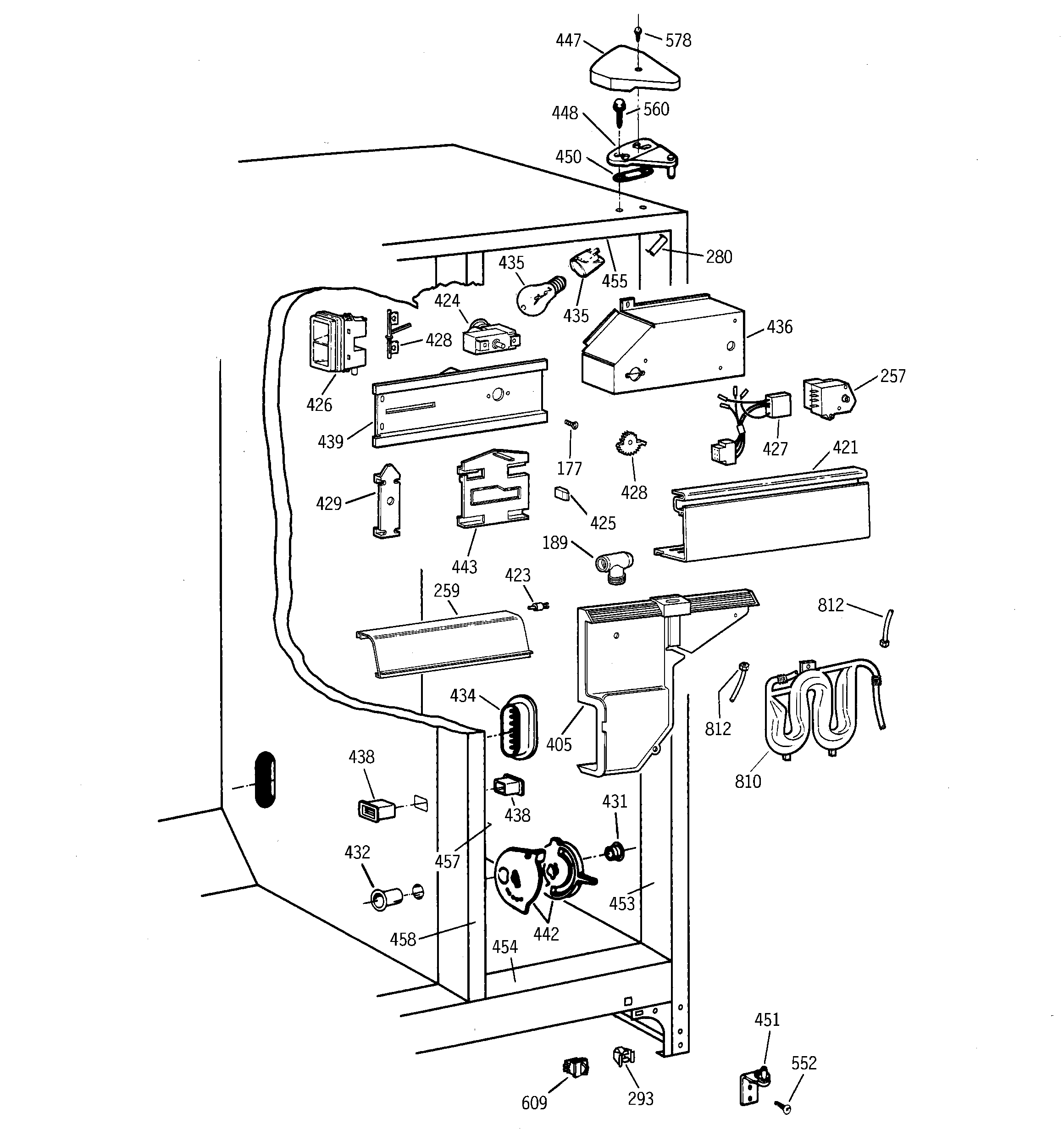 GE TFT27PRBCAA fresh food section diagram