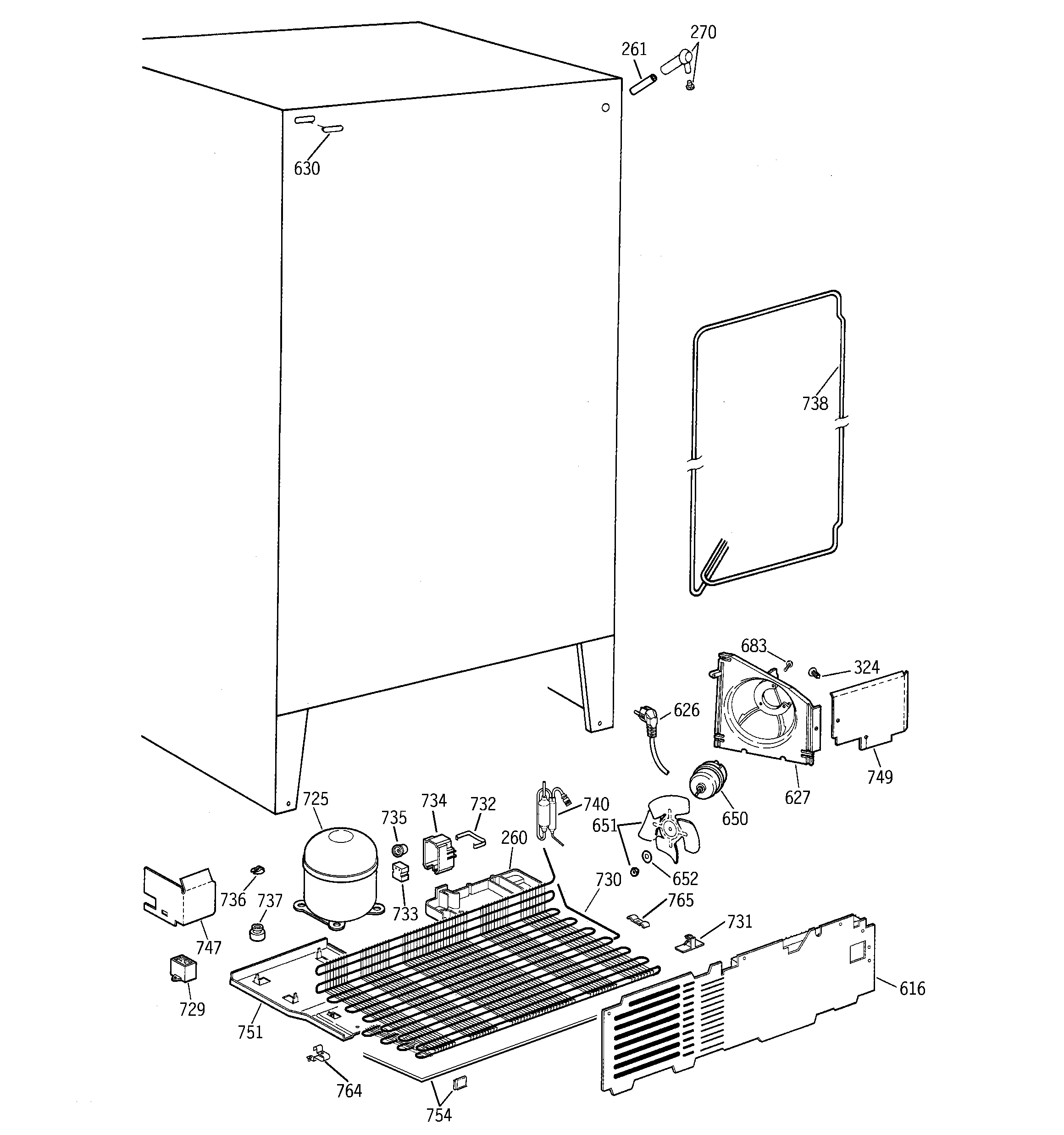 GE TFG25PABCWW unit parts diagram