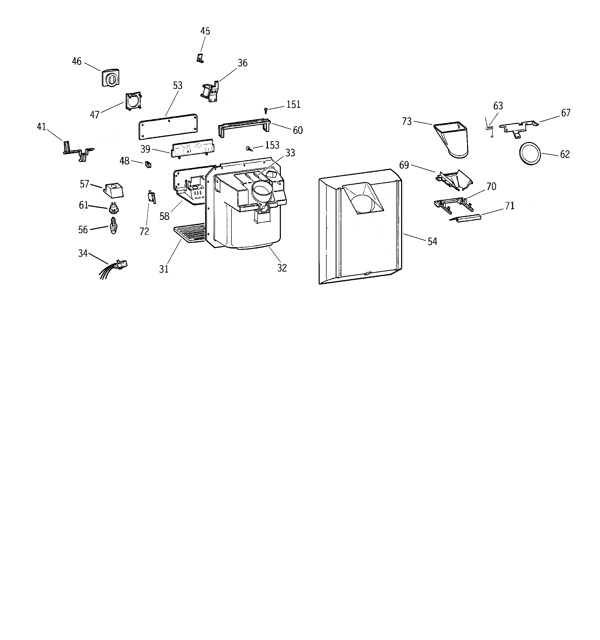 GE TFM20JRBCWW dispenser diagram
