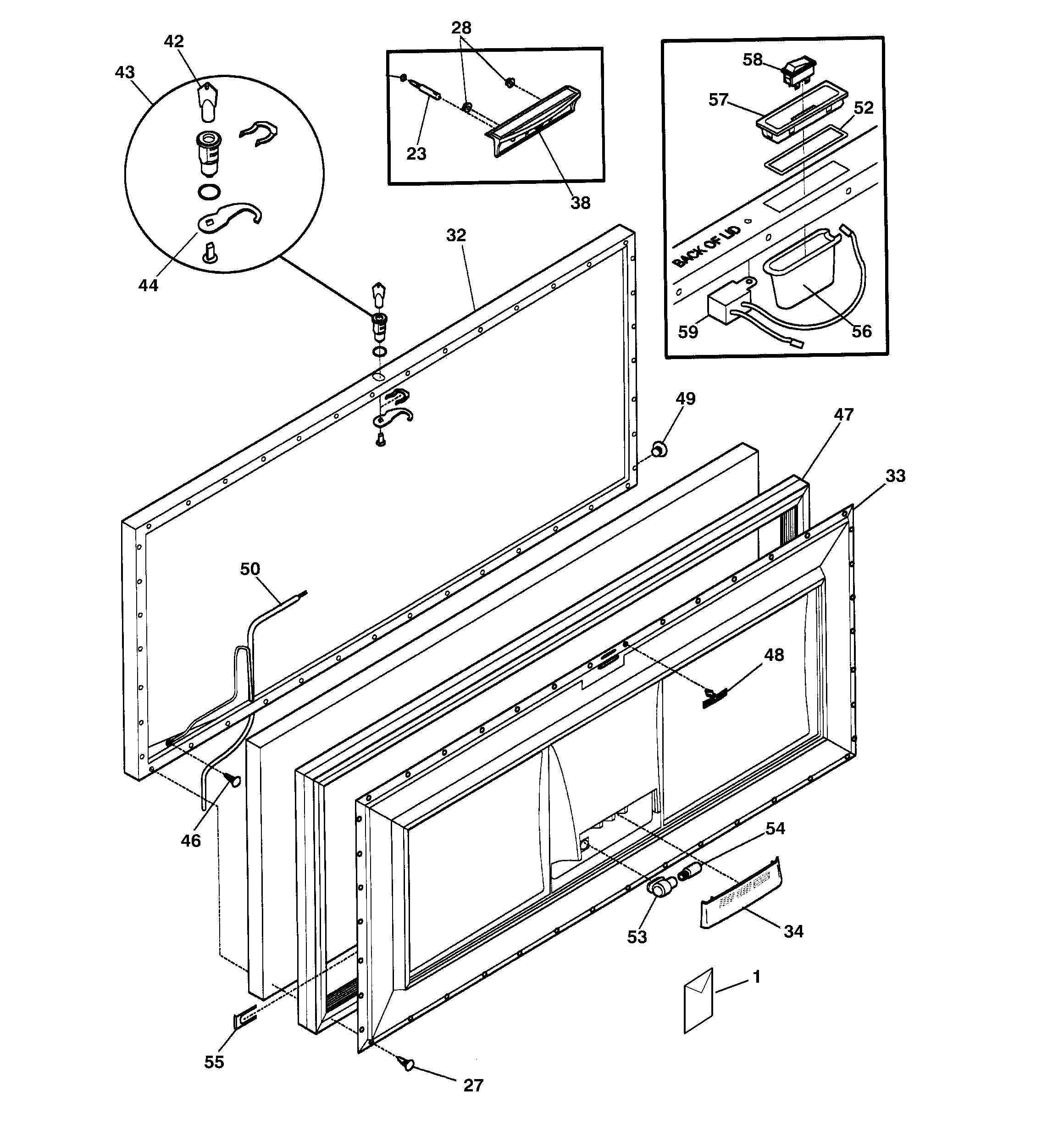 GE FCM20DABWH door diagram