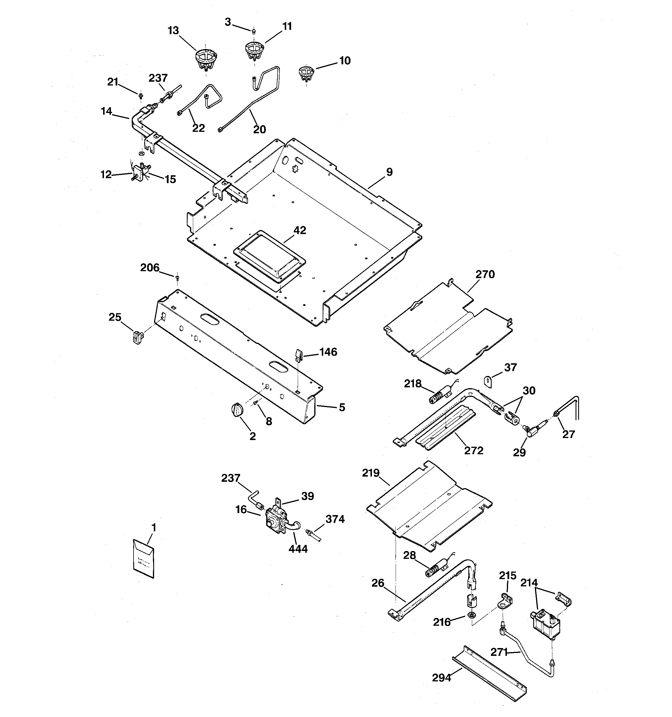 GE JGBP30DEA3AD gas burner parts diagram