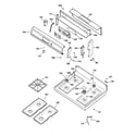 GE JGBP30AEA3AA control panel & cooktop diagram