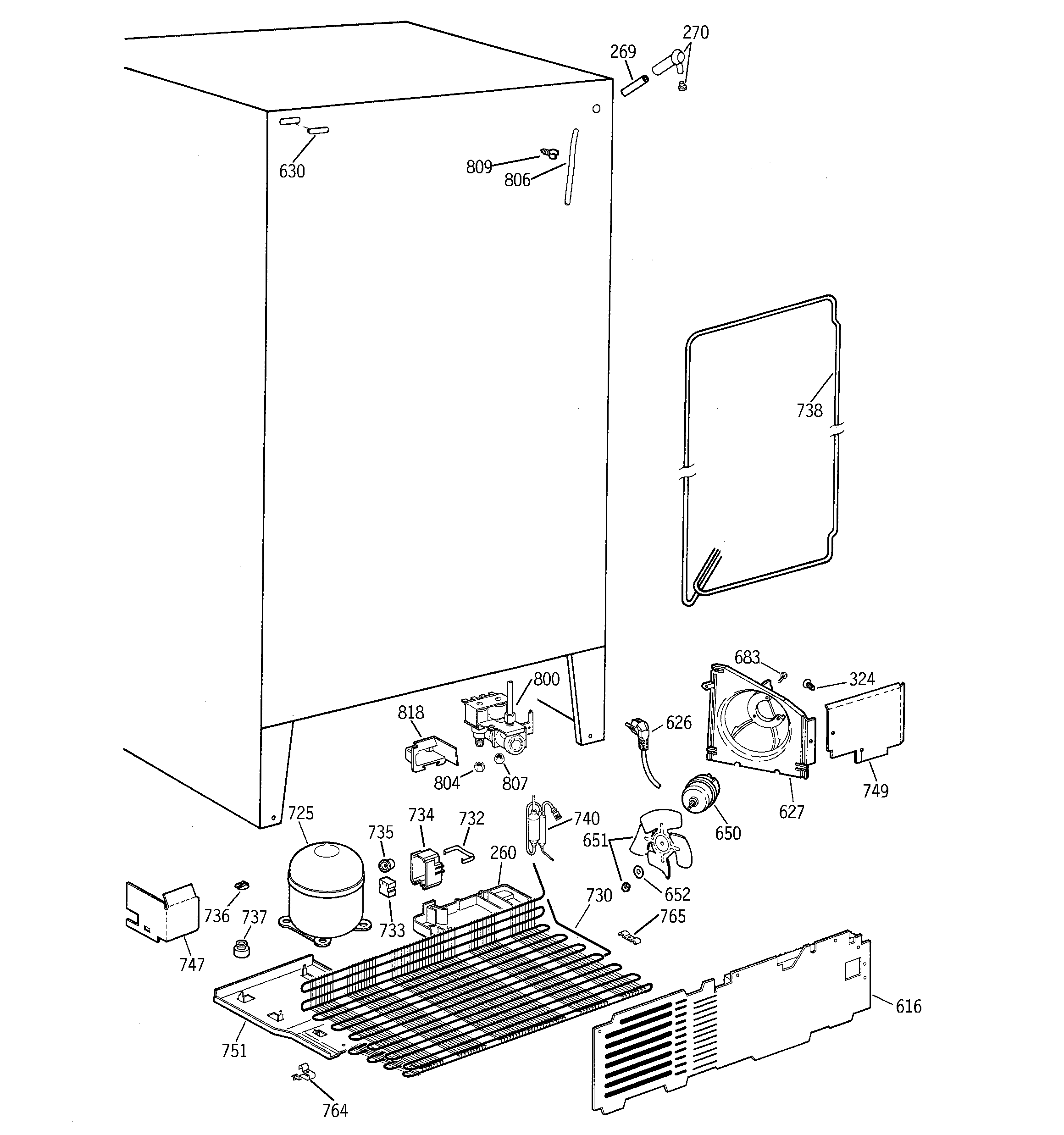 GE TFX25KRCBAA unit parts diagram