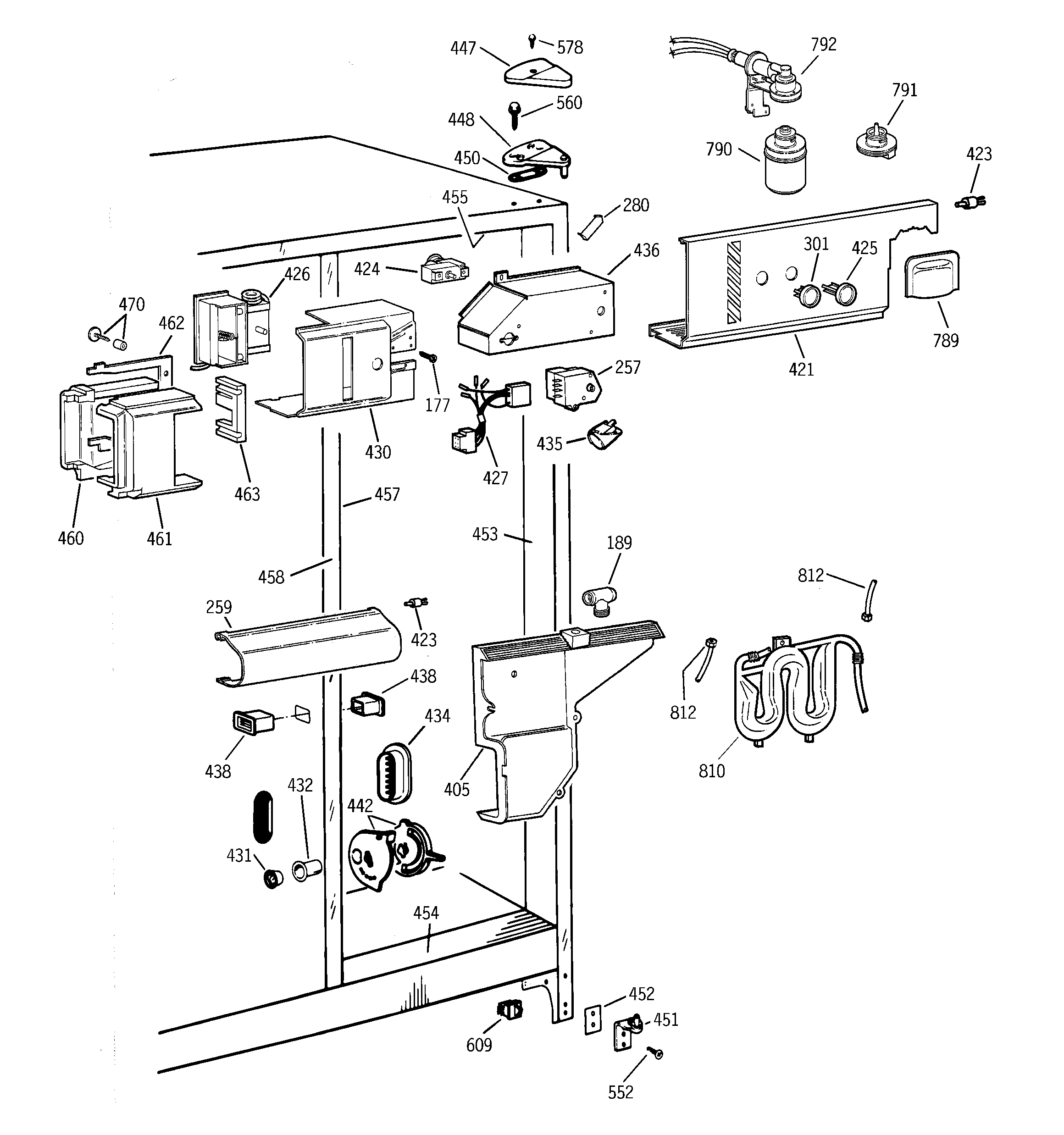 GE TFX25PPBEAA fresh food section diagram