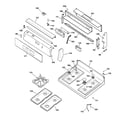 GE JGBP85BEA3BB control panel & cooktop diagram