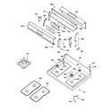 GE JGBP79CEA1CC control panel & cooktop diagram