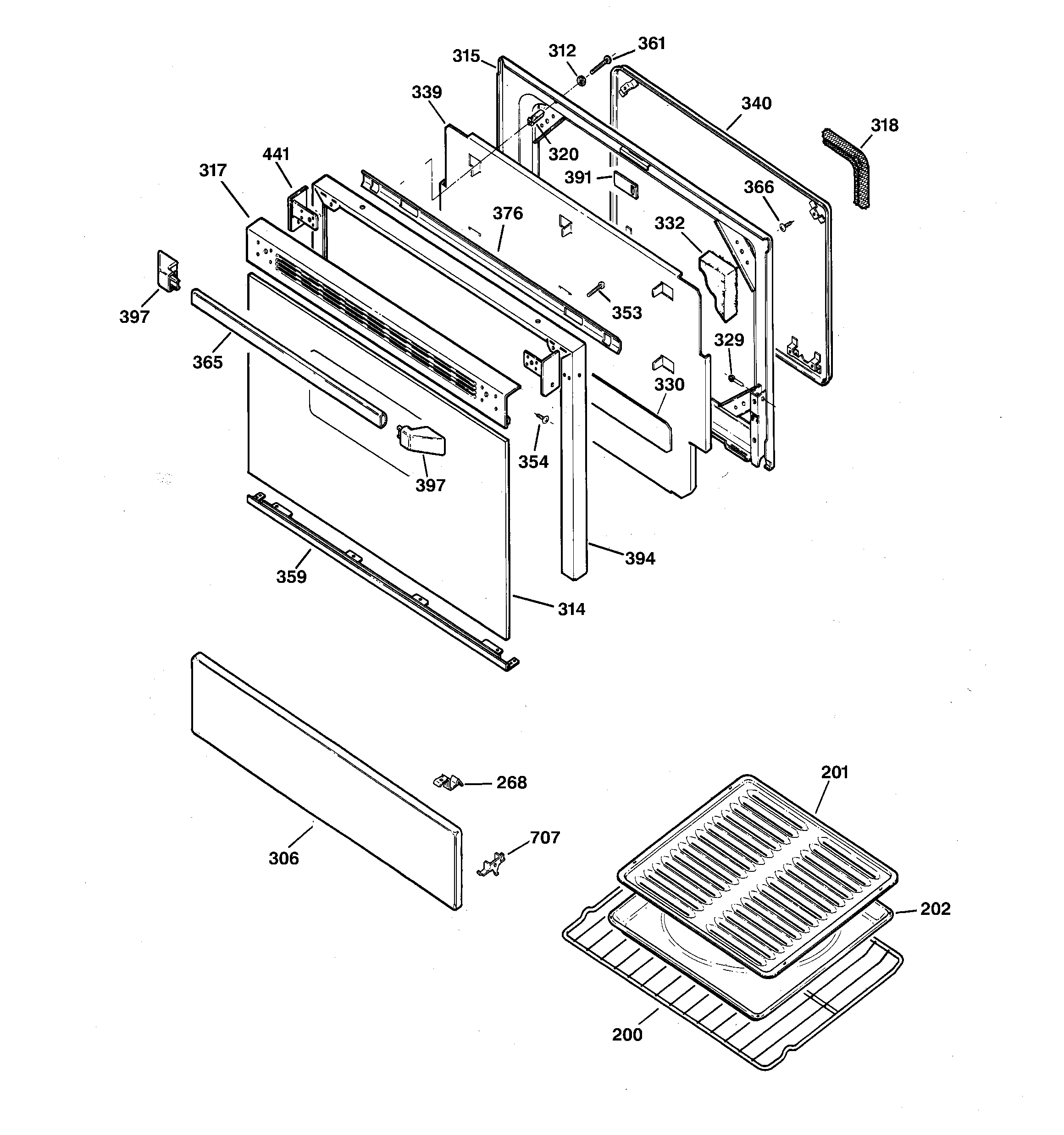 GE JGBP27BEA4AD door parts diagram