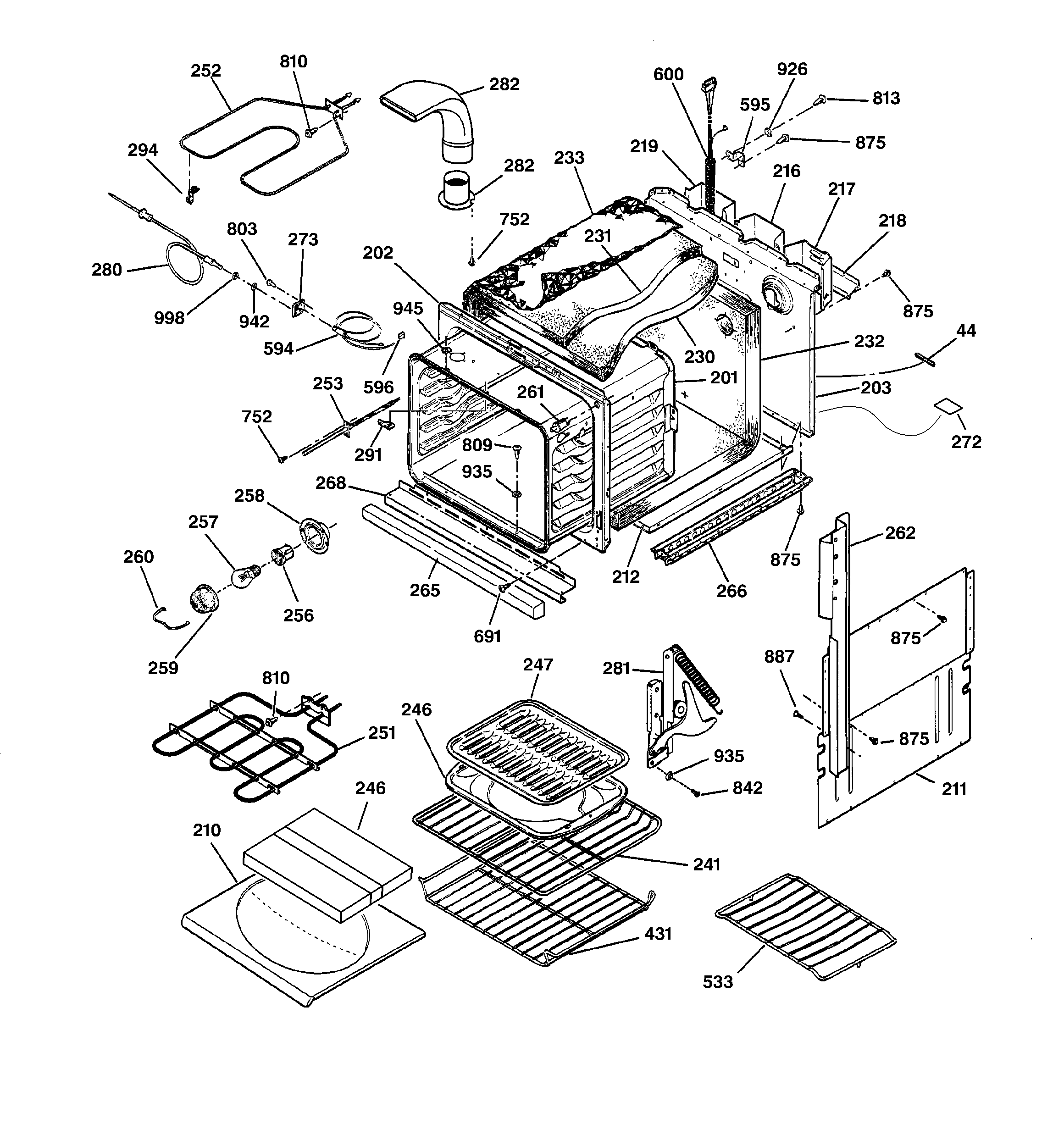 GE JK910AA2AA body diagram