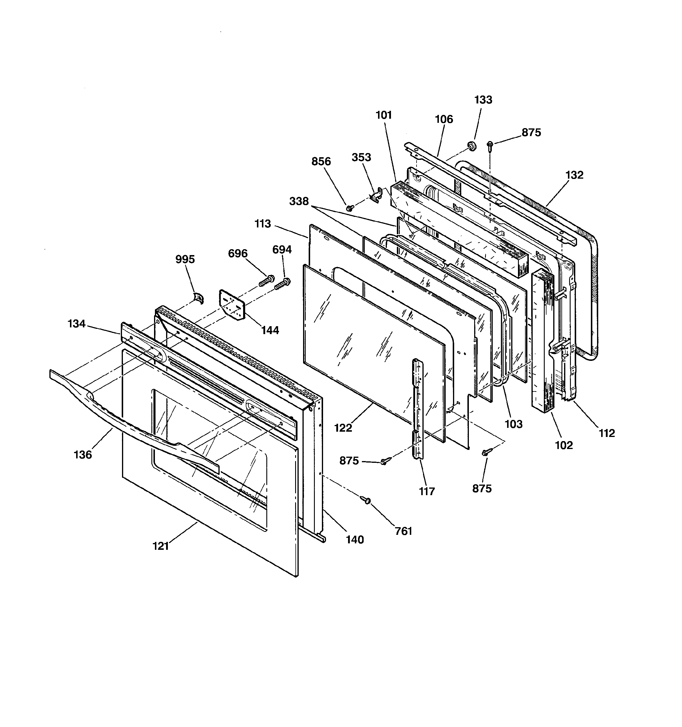 GE JK910AA2AA door diagram
