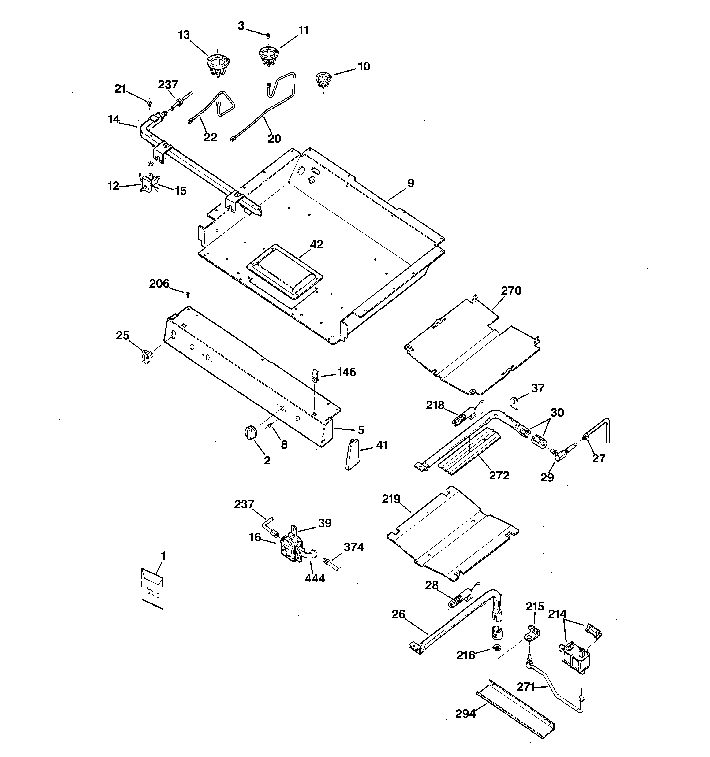 GE JGBP90MEA3BC gas burner parts diagram