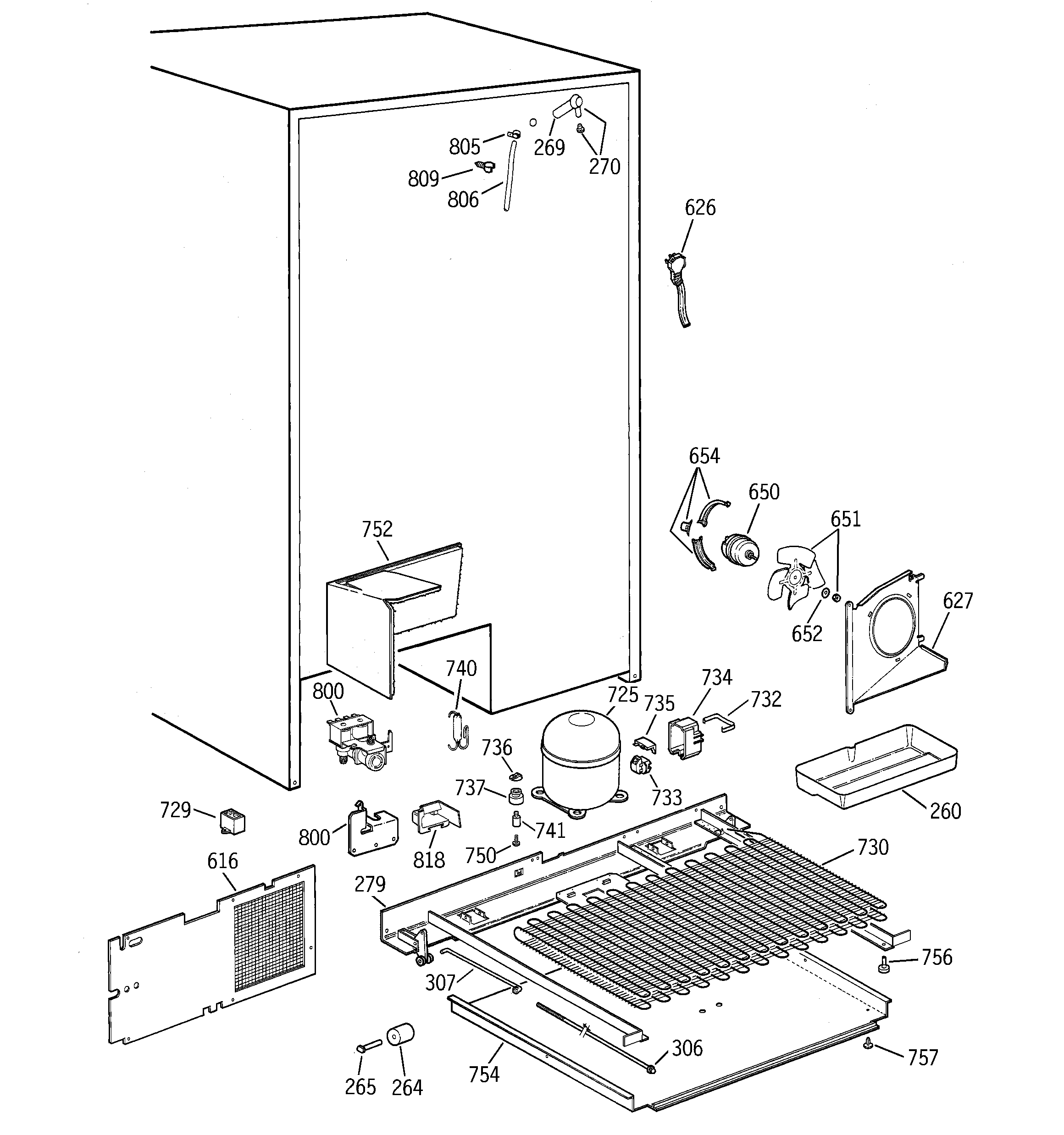 GE TPX24BIBEBB unit parts diagram