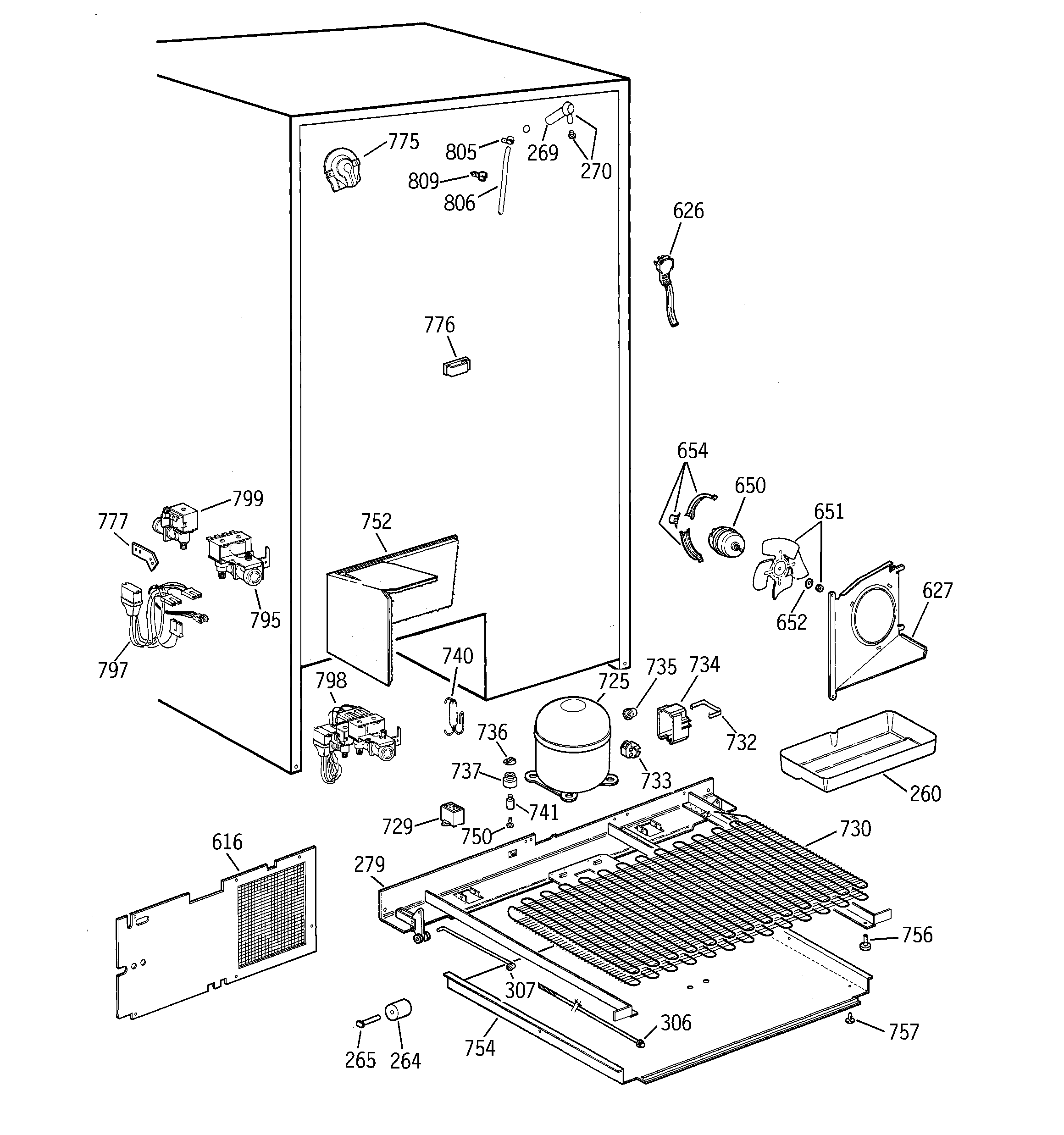 GE TPX24PBBEWW unit parts diagram