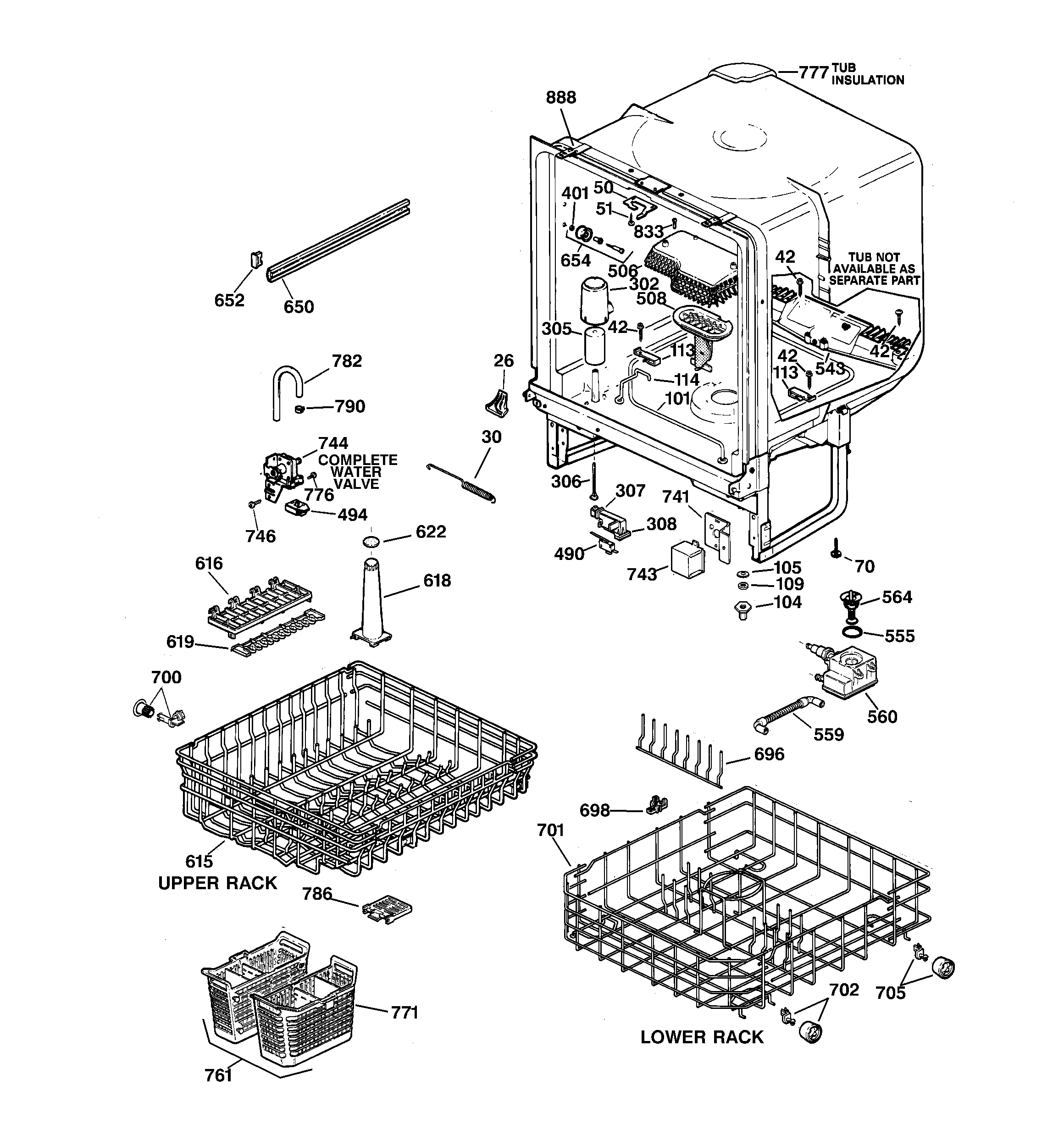 GE GSD3930C05WW body parts diagram