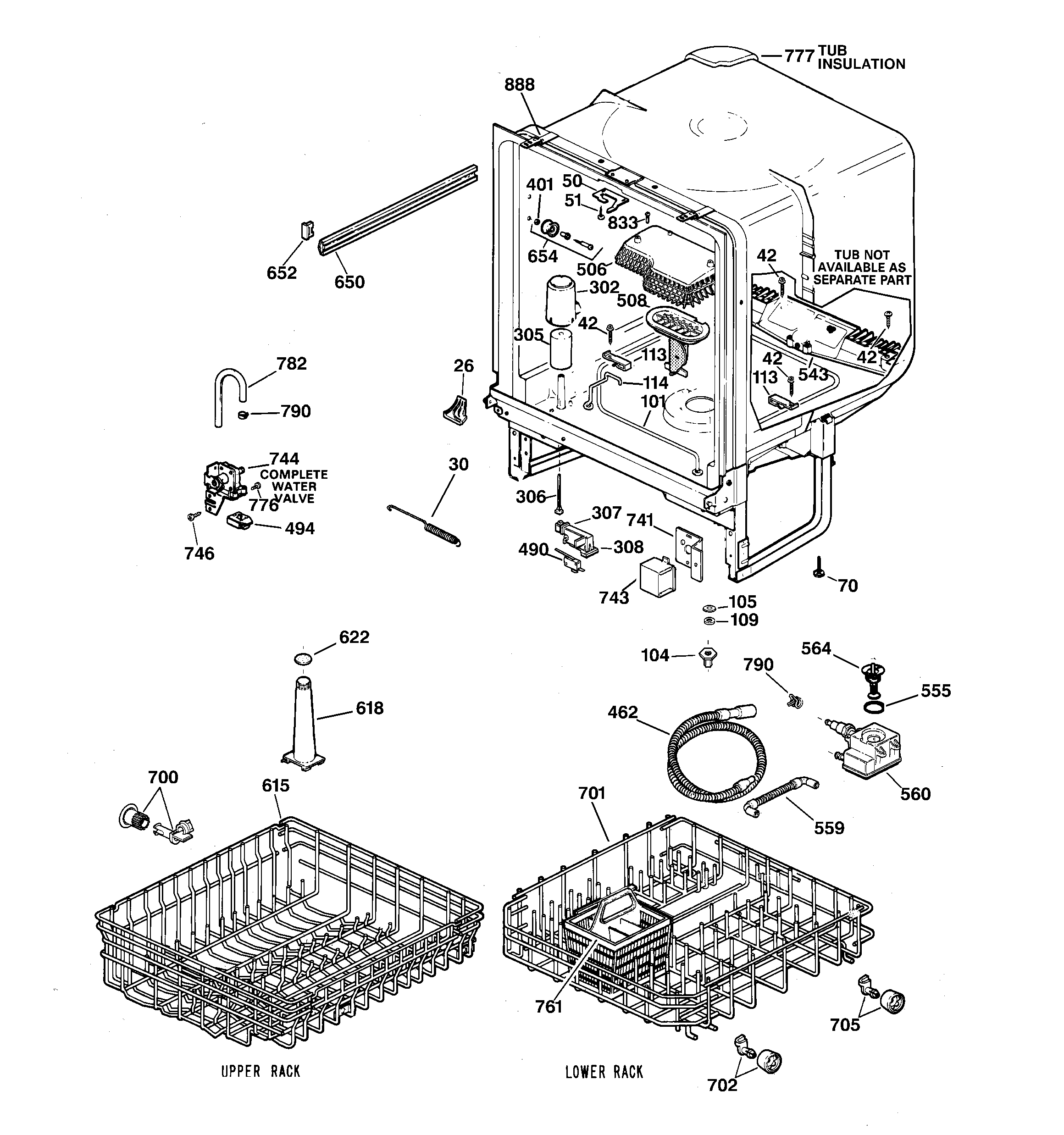 GE GSD3810Z05AA body parts diagram