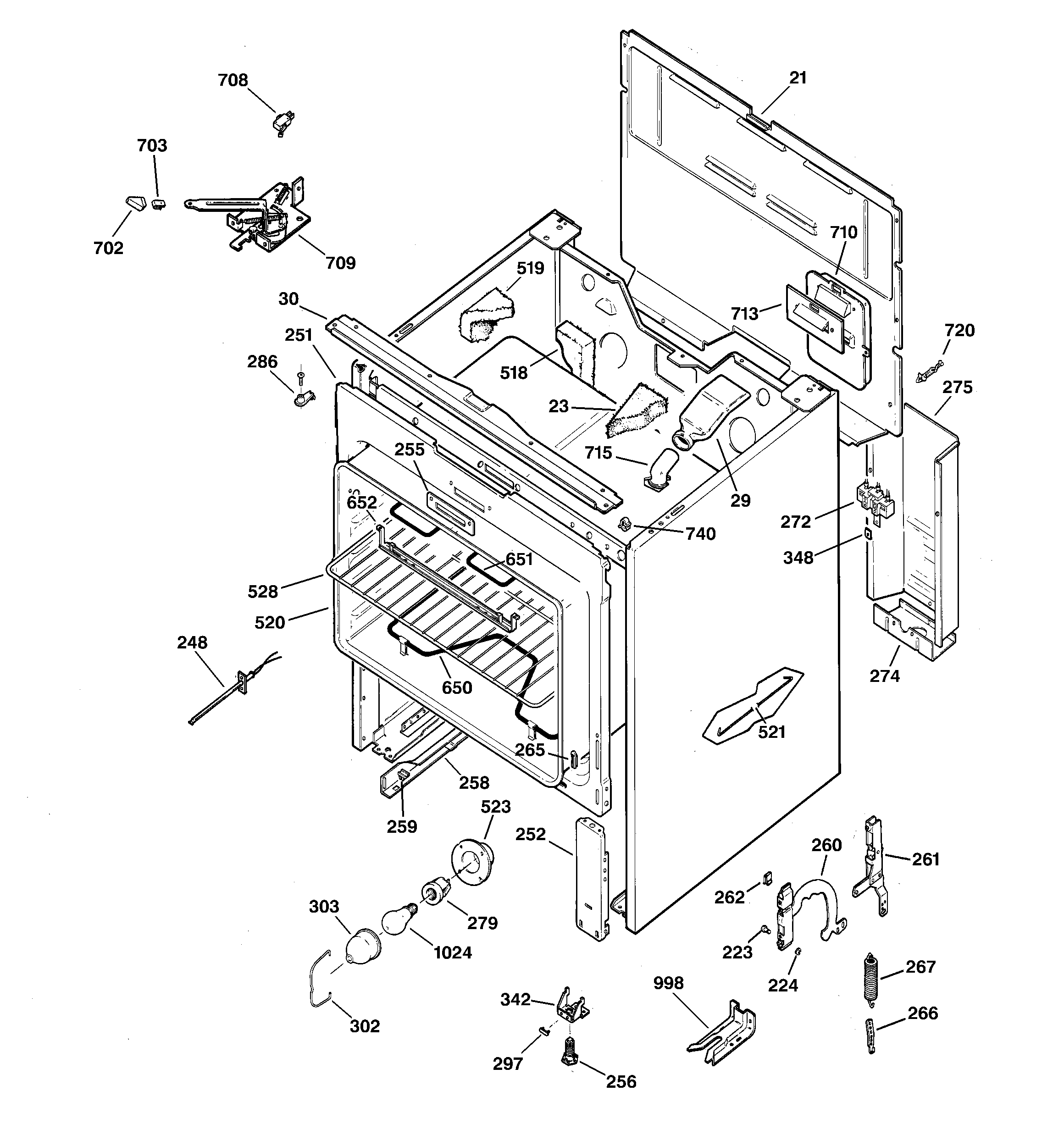 GE JBP61WB1WW body parts diagram