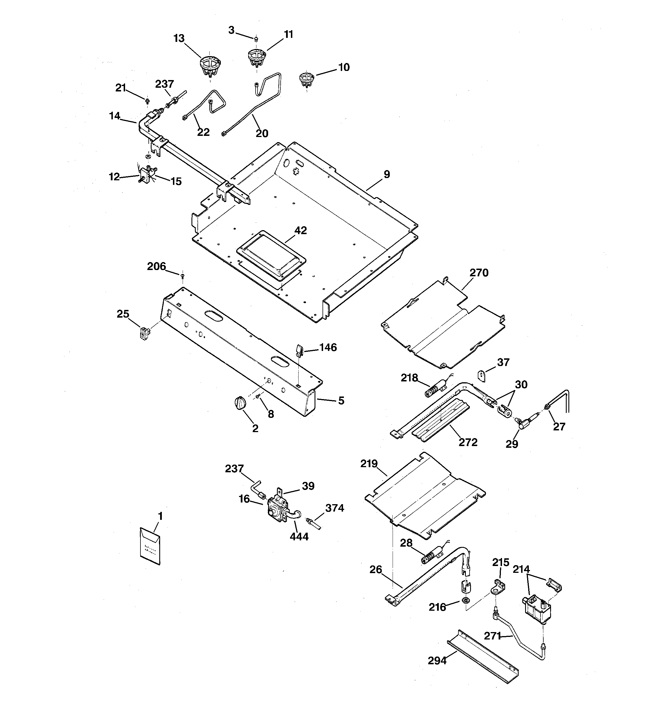 GE JGBP35WEA4WW gas burner parts diagram