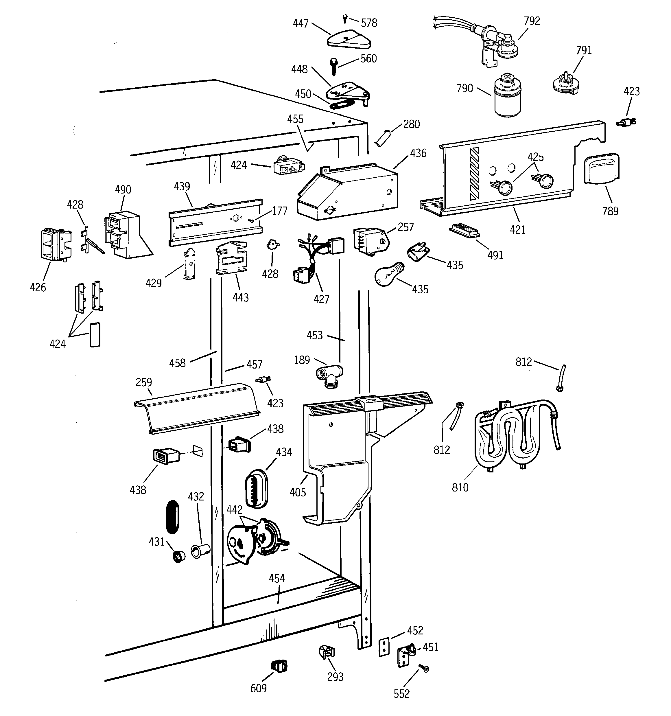 GE TFX25CPCEAA fresh food section diagram