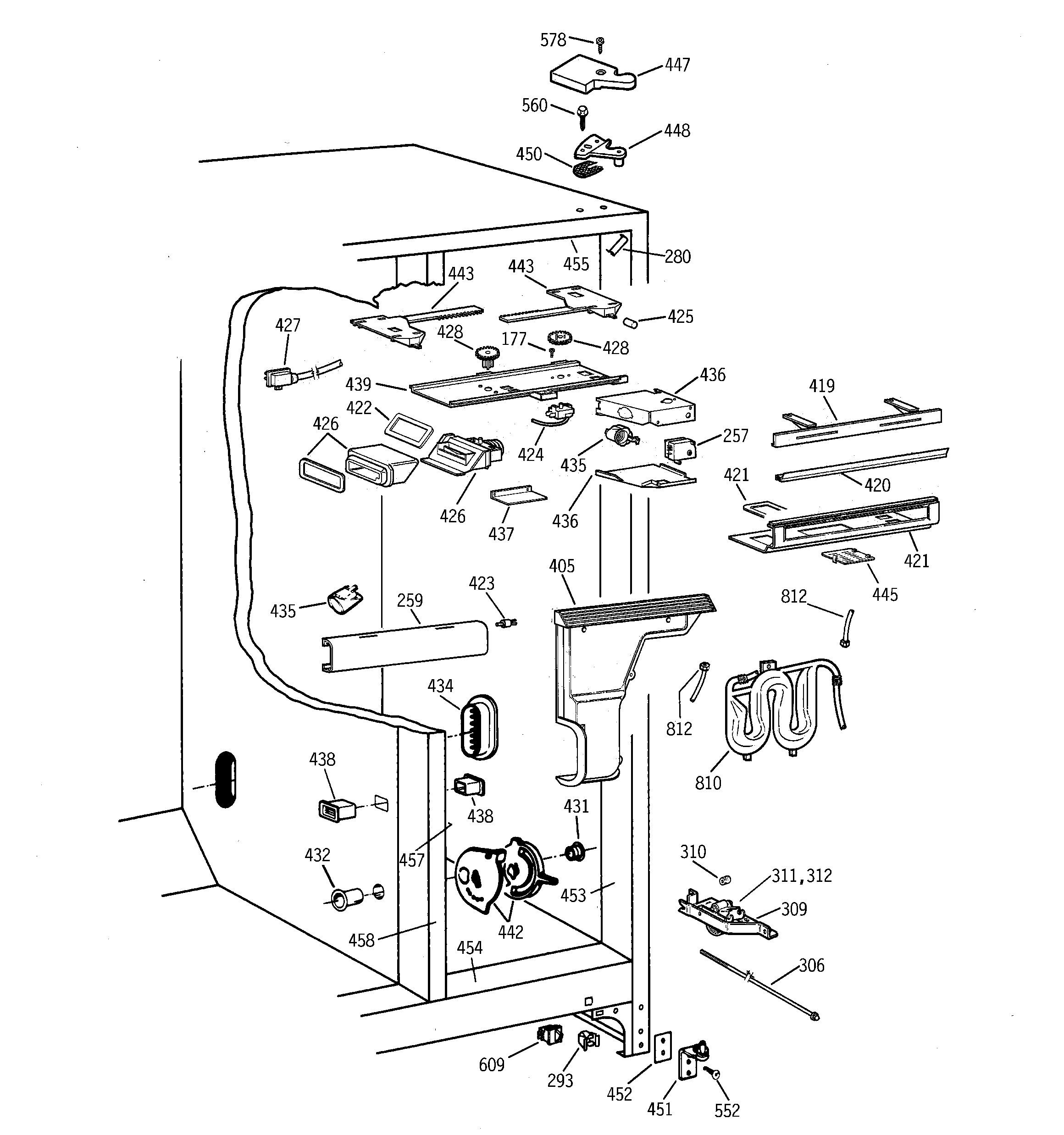 GE TPG21KRCEWH fresh food section diagram