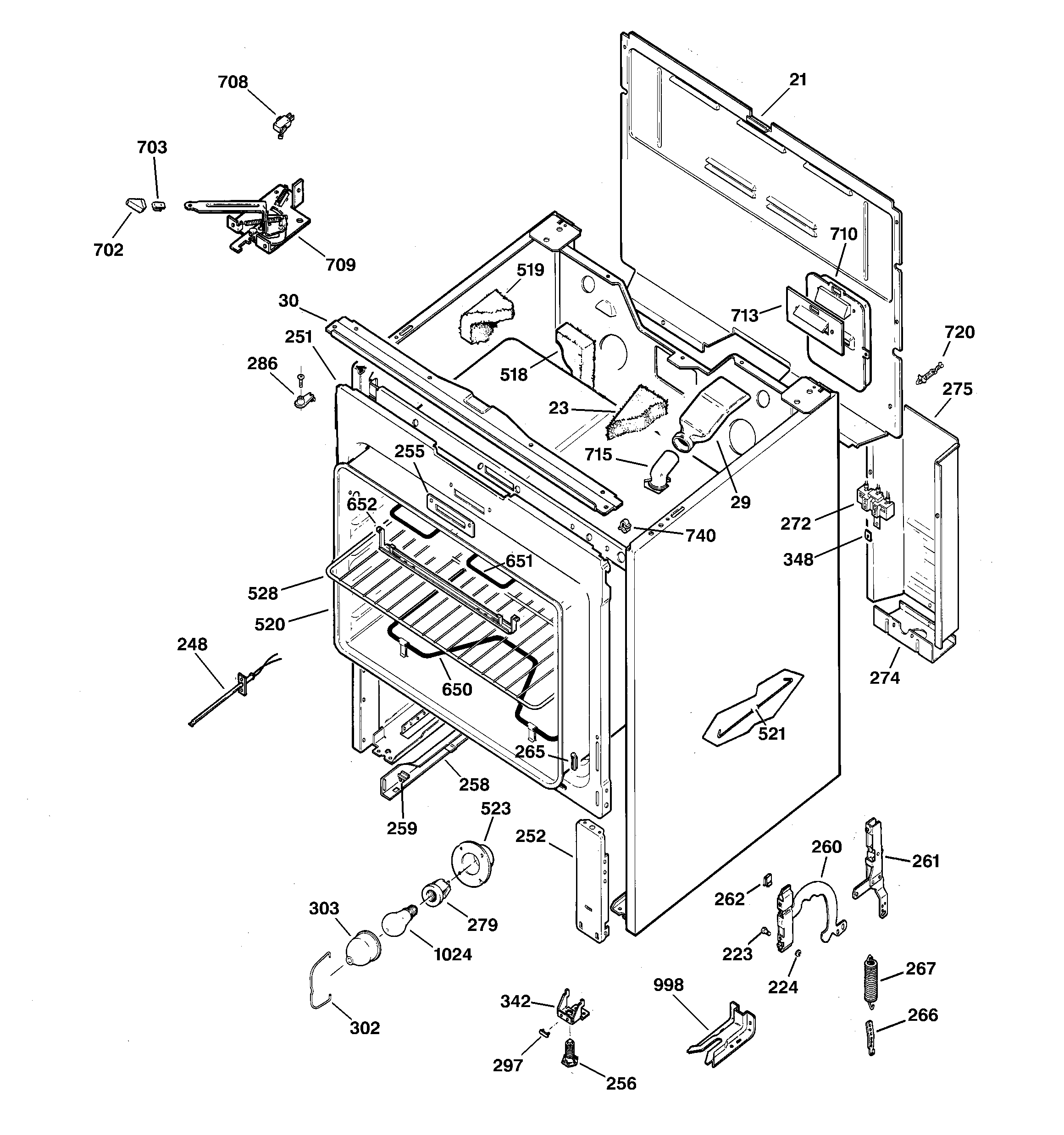 GE JBP61DB1WH body parts diagram