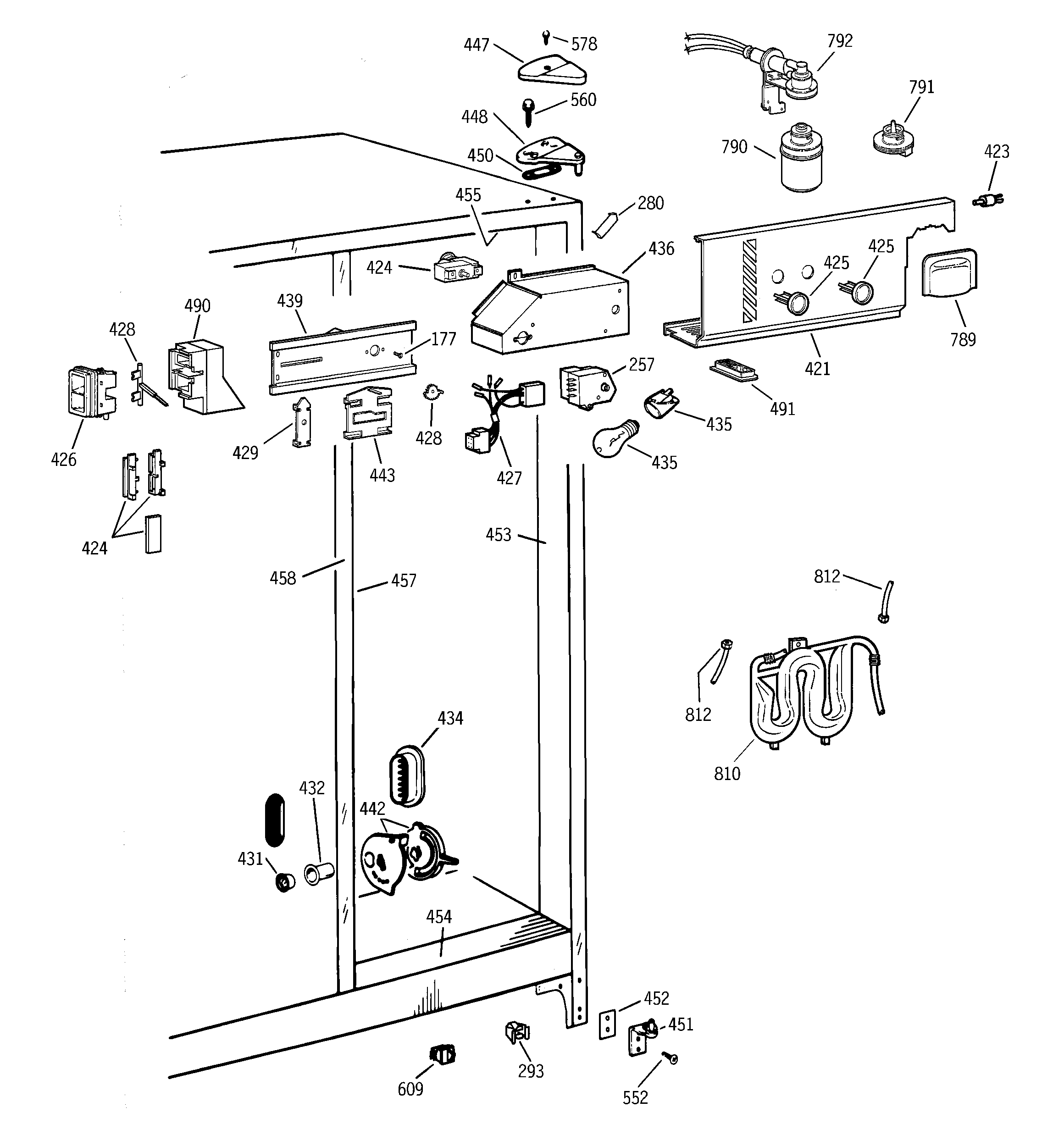 GE TFX22ZPBEBB fresh food section diagram