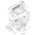 GE JGSP23WEW1WW control panel & cooktop diagram