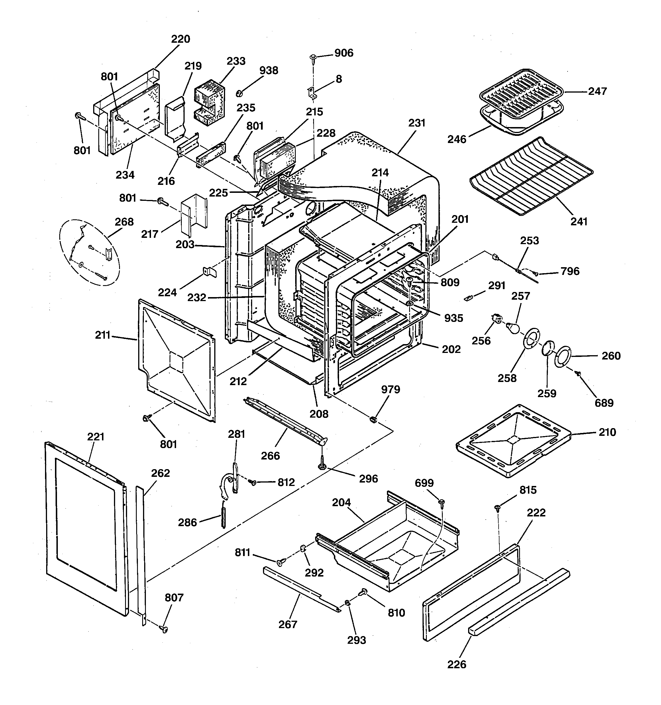 GE JGSP23WEV2WW body parts diagram