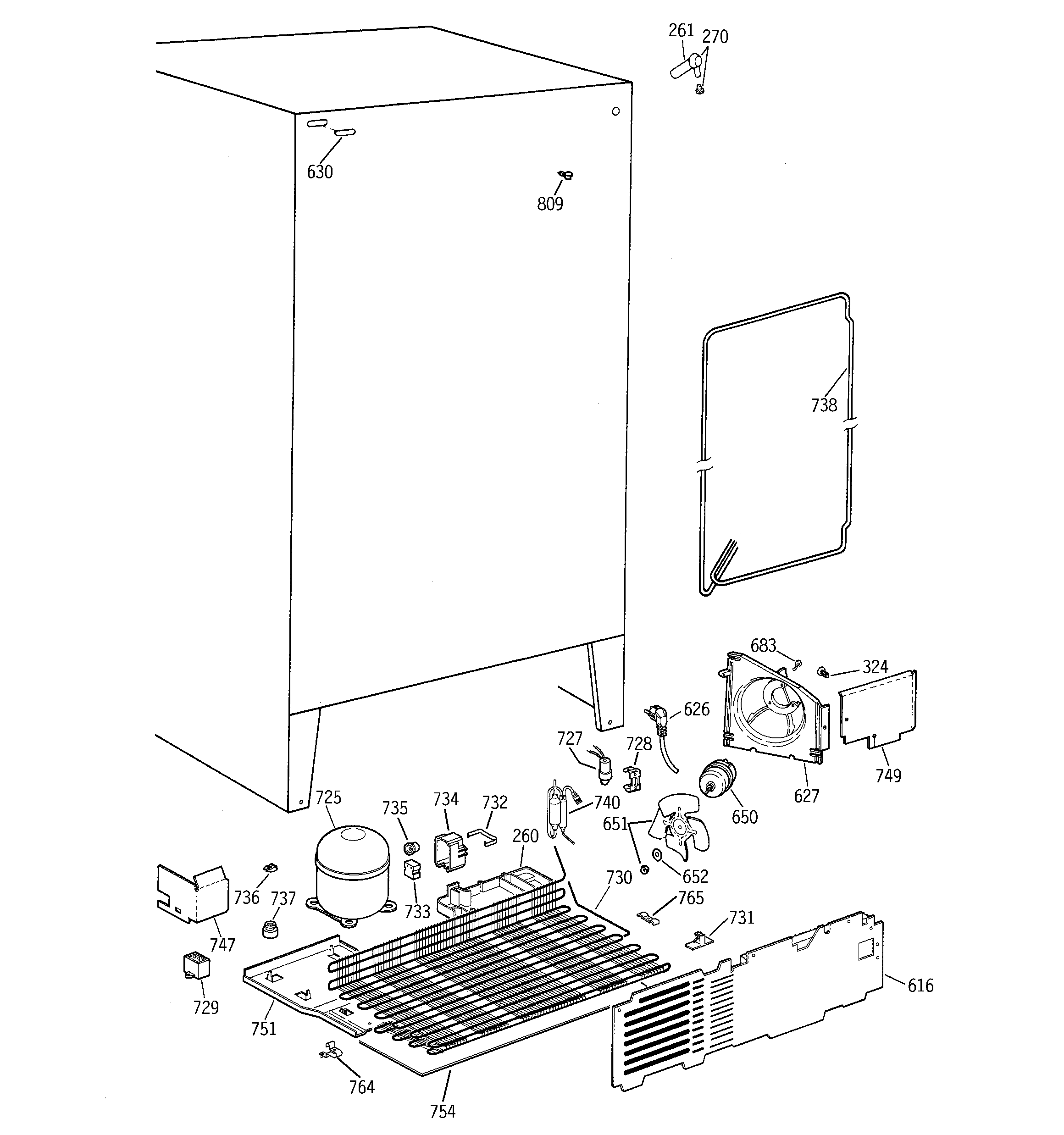 GE TFK25ZACEAA unit parts diagram