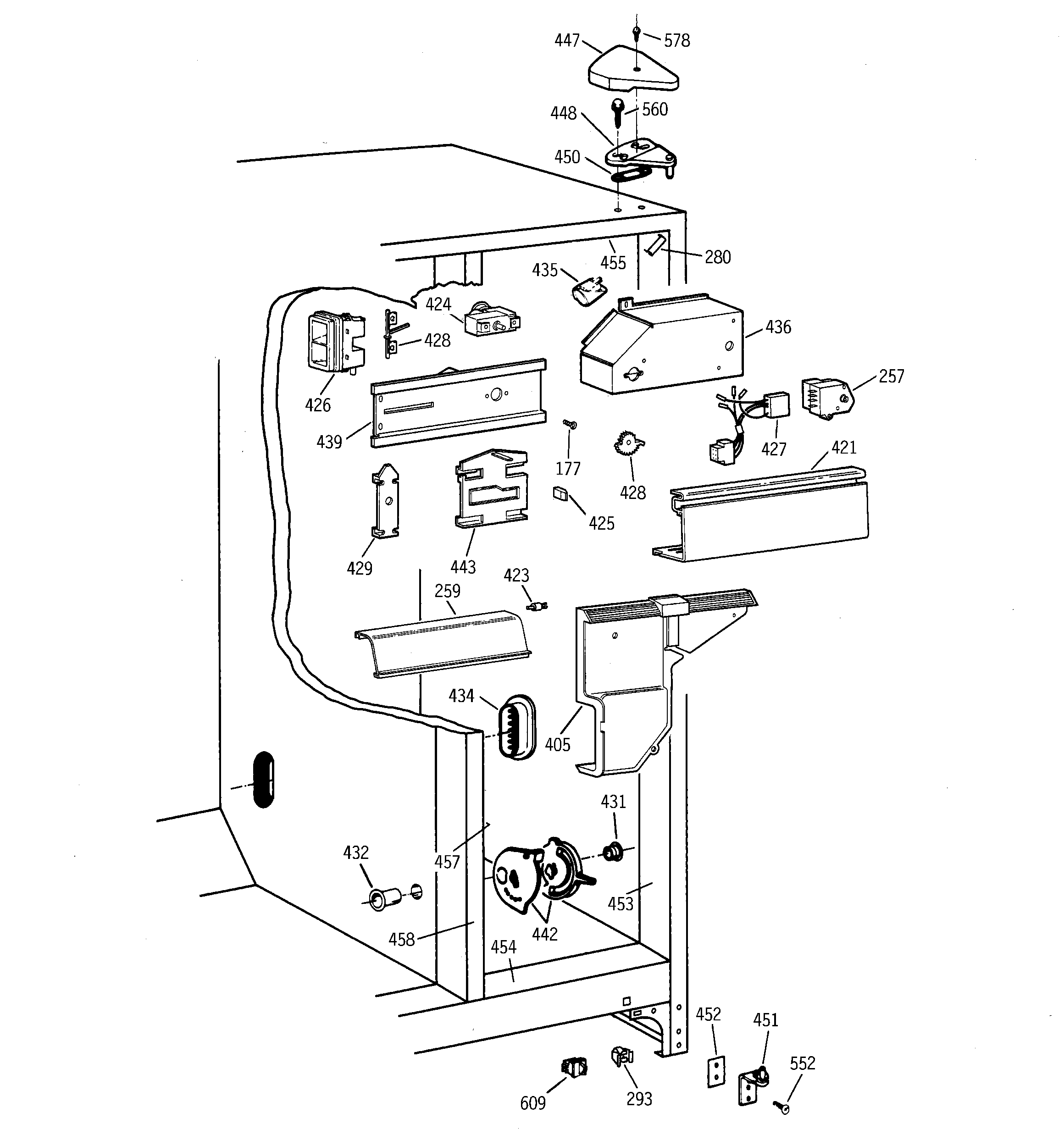 GE TFT20JABEWW fresh food section diagram