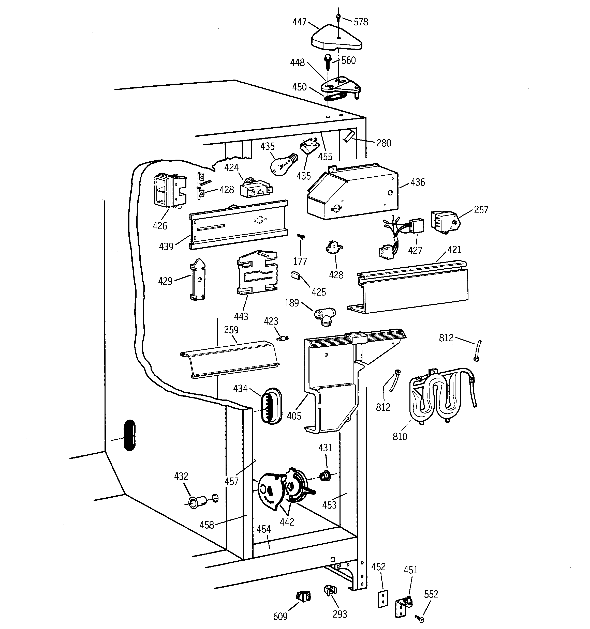 GE TFT22PRBEWW fresh food section diagram