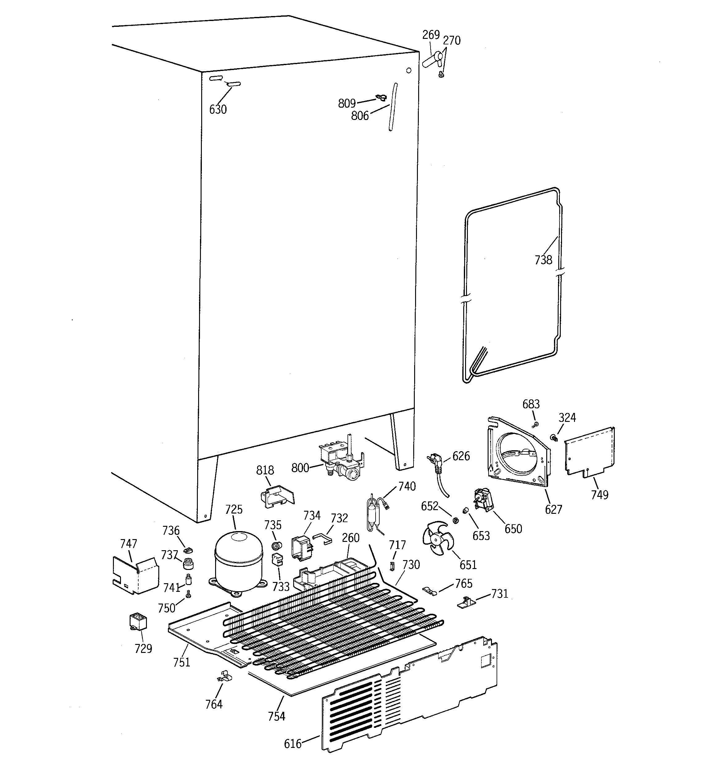 GE TFT22PRBEWW unit parts diagram