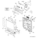 GE GSC3400G00WW escutcheon & door assembly diagram