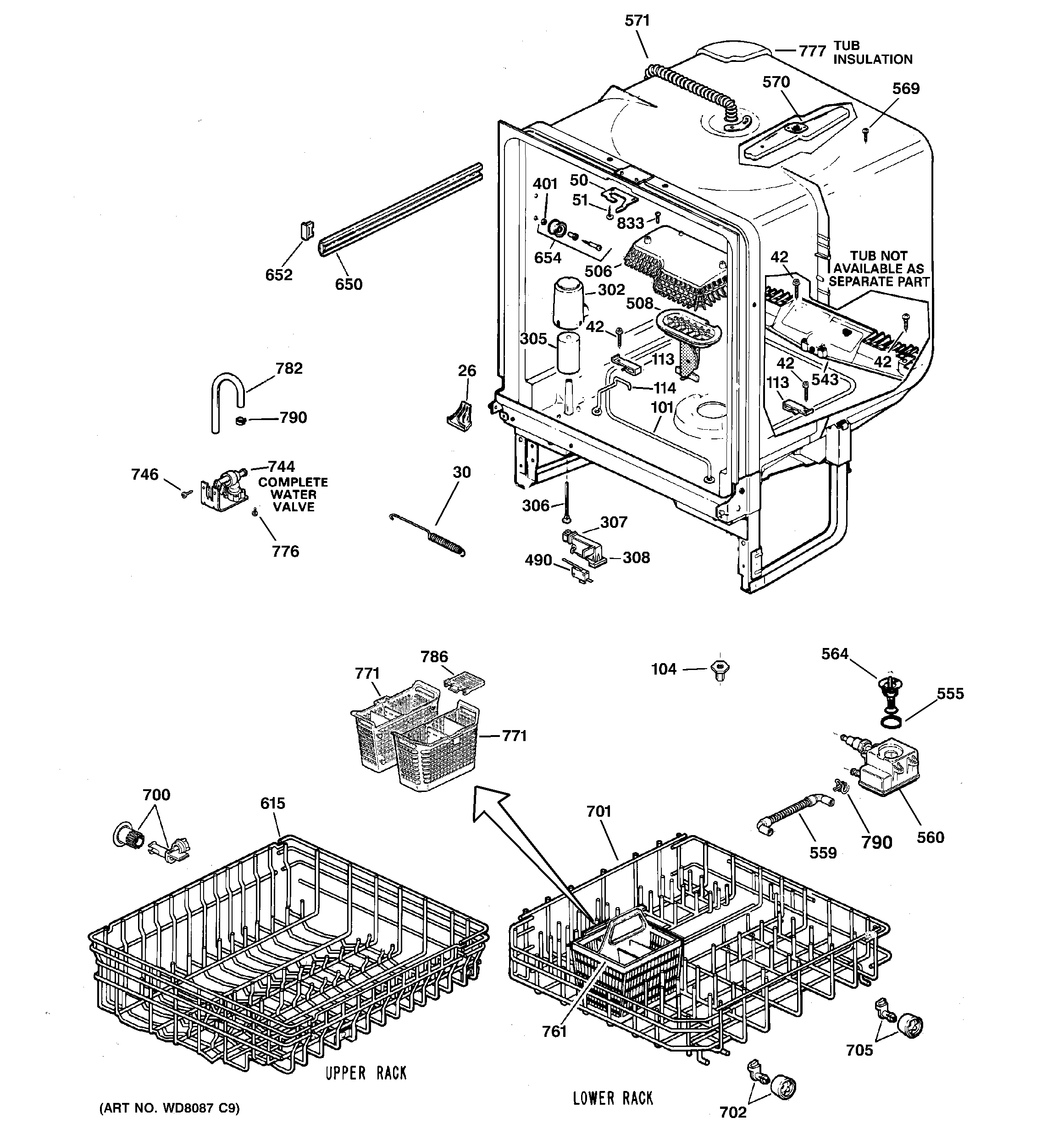 GE GSC3400G00WW body parts diagram