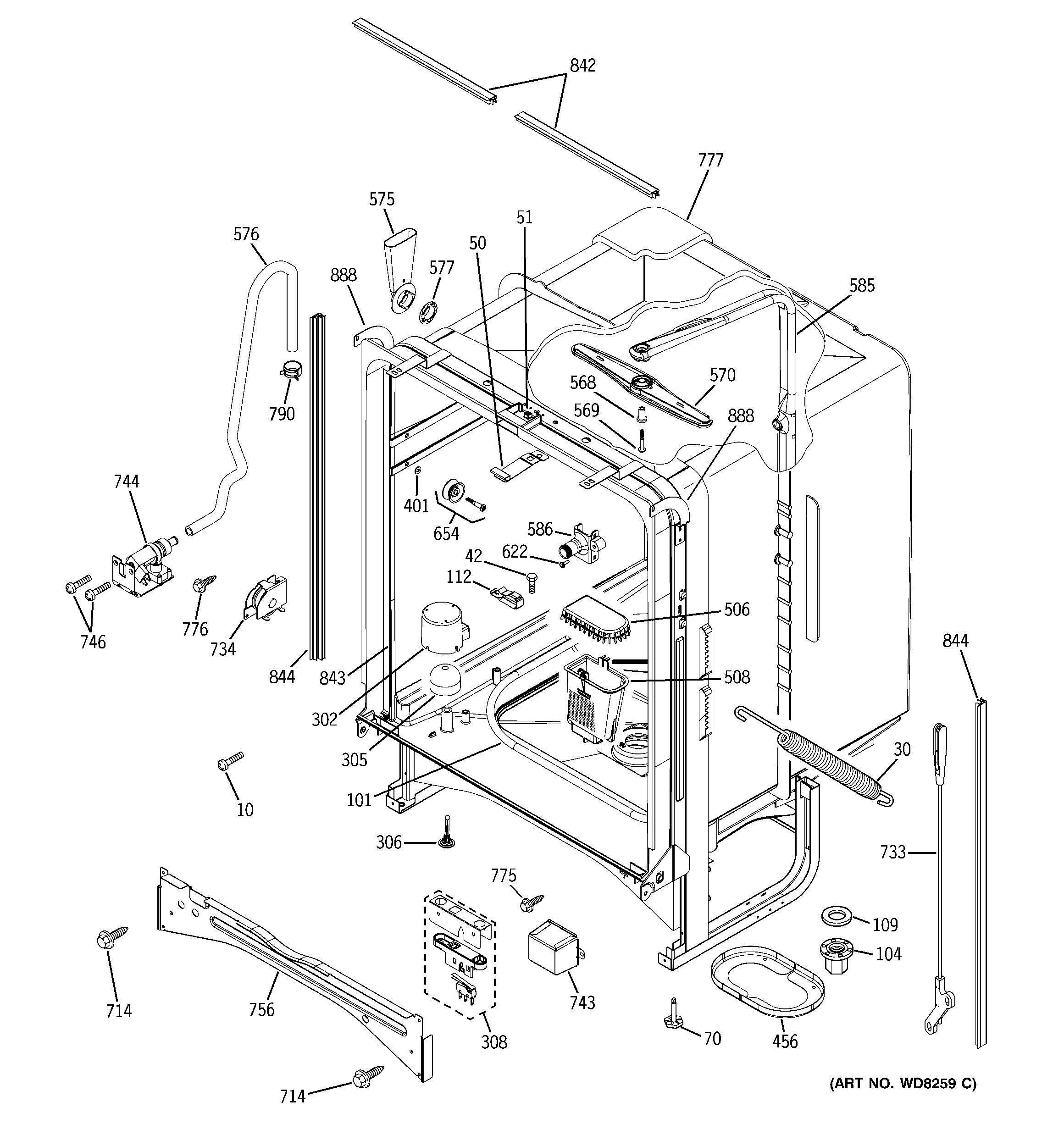GE GSD6900N10CC body parts diagram
