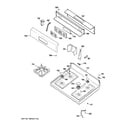 GE JGBP28BEL3WH control panel & cooktop diagram