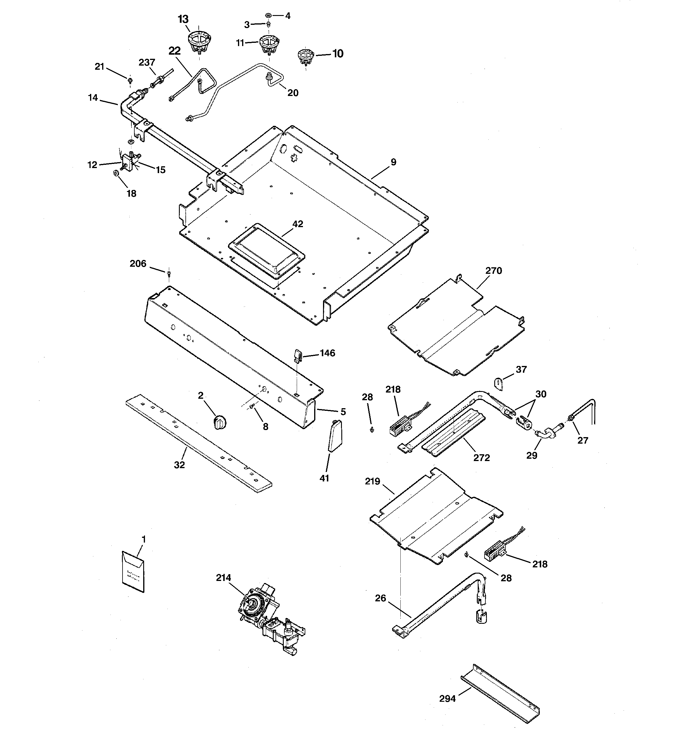 GE JGBP30SEK5SS gas & burner parts diagram