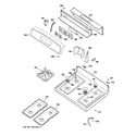 GE JGBP34SEL3SS control panel & cooktop diagram