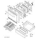 GE JGBP83BEJ6BB door & drawer parts diagram